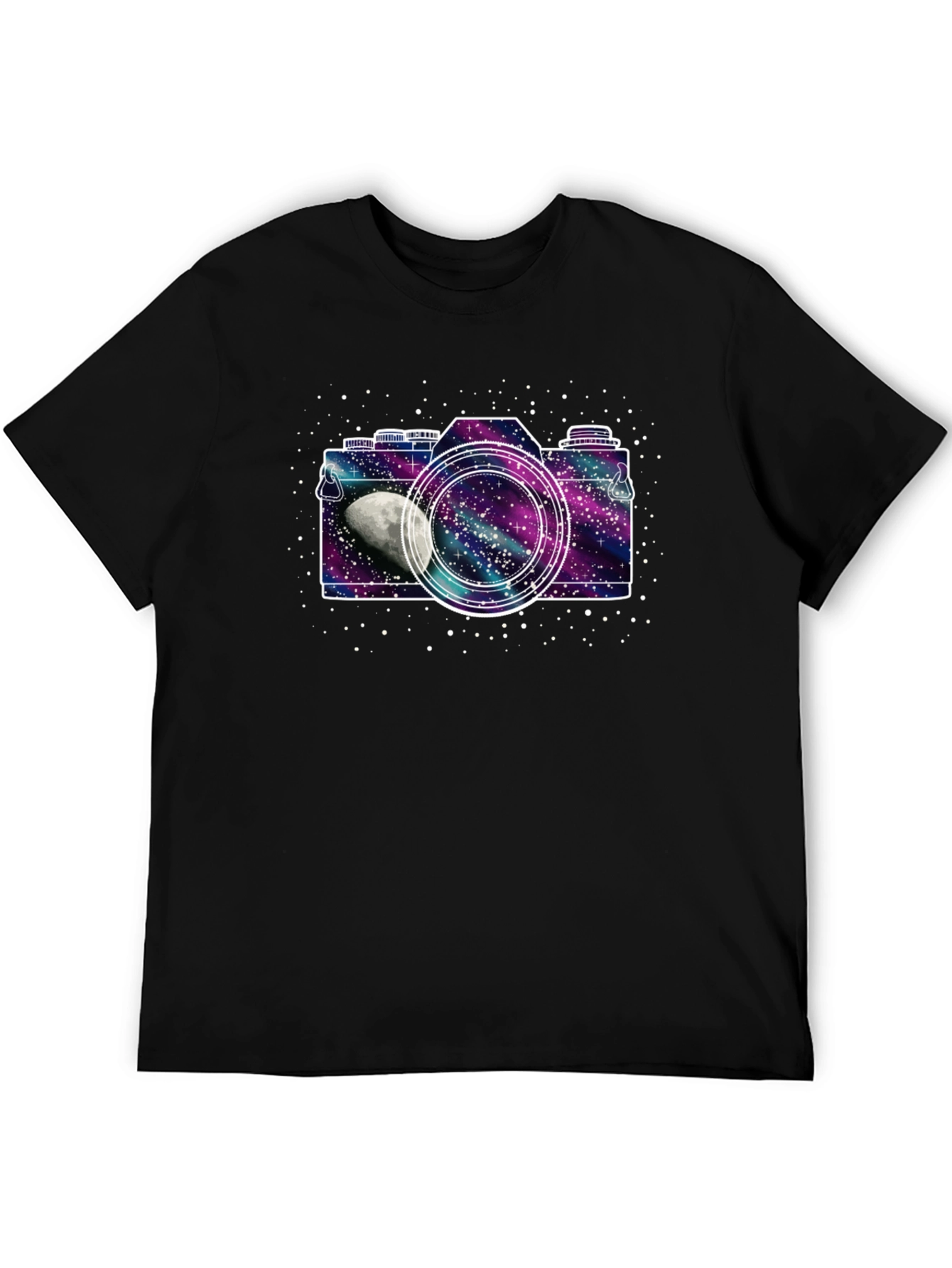 Galaxy Camera Black T-Shirt - Space Photographer Tee