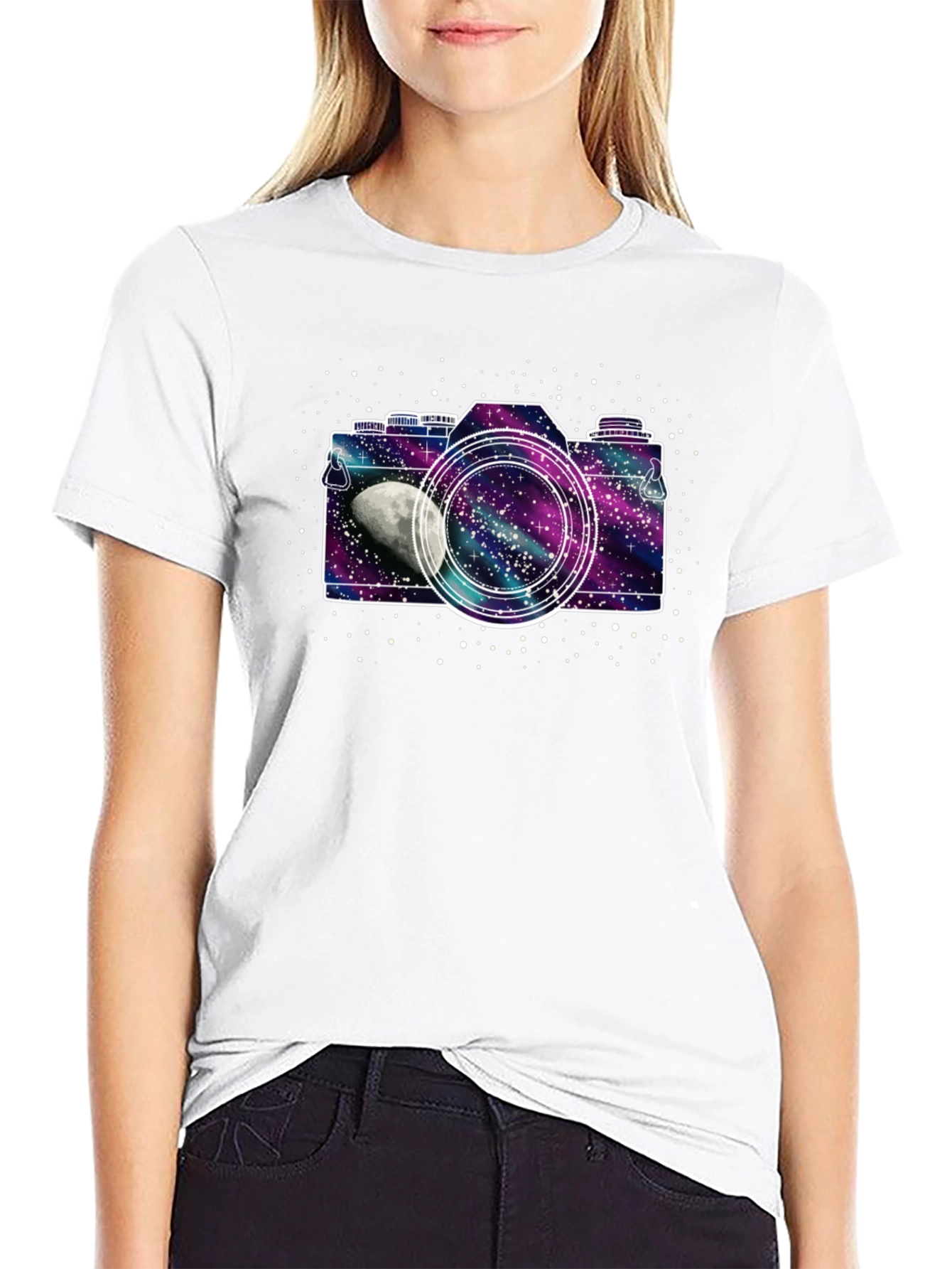 Galaxy Camera Black T-Shirt - Space Photographer Tee