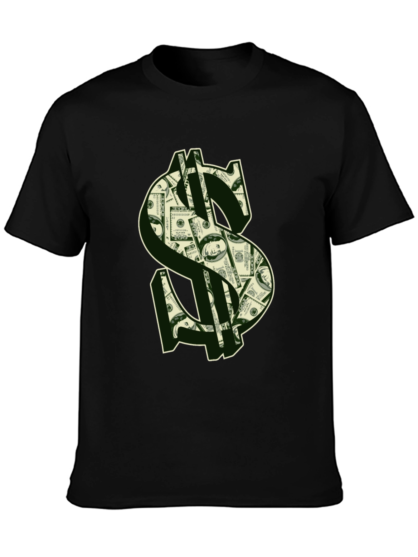 Money Print Graphic Tee - Black