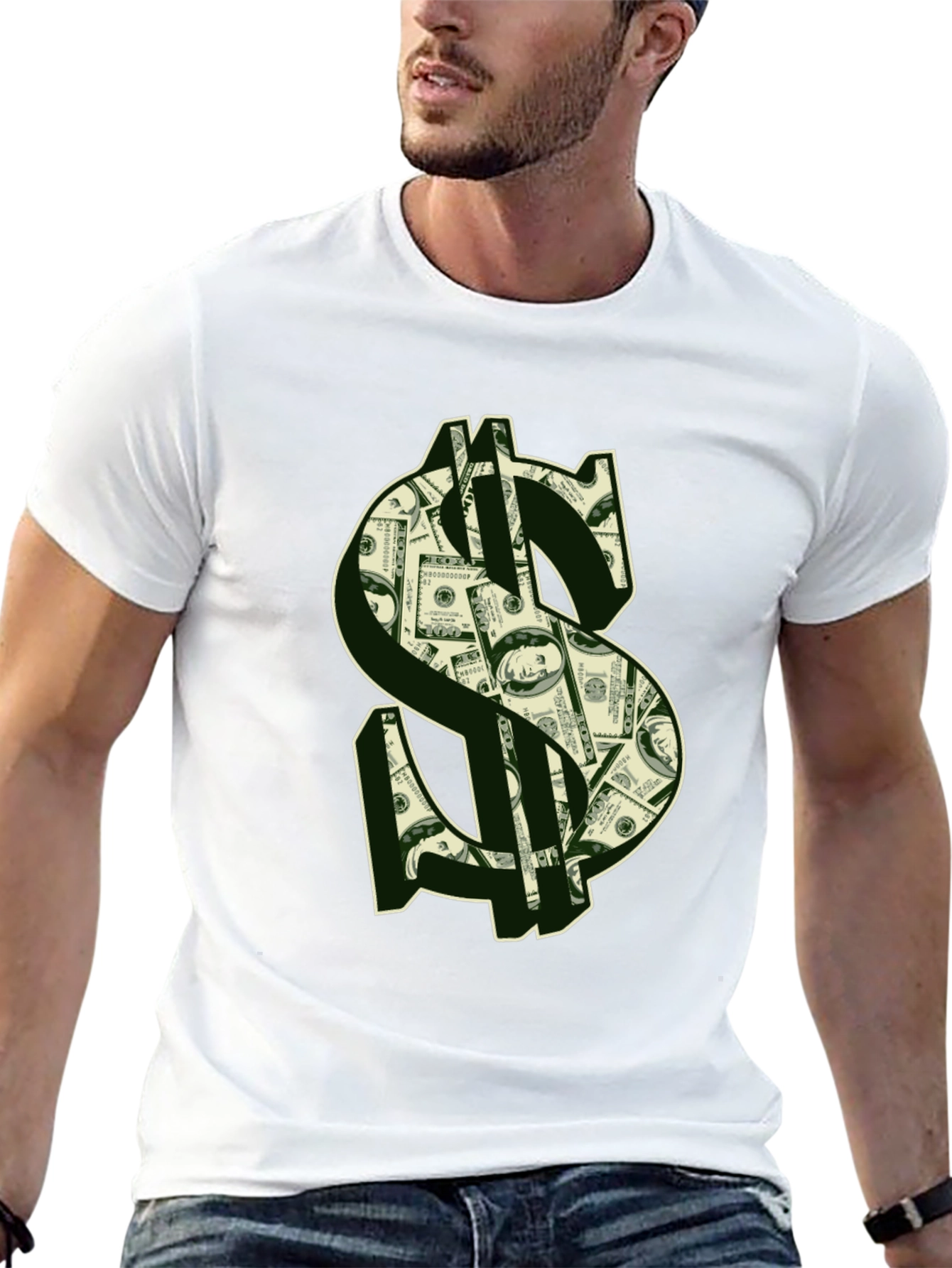 Money Print Graphic Tee - Black