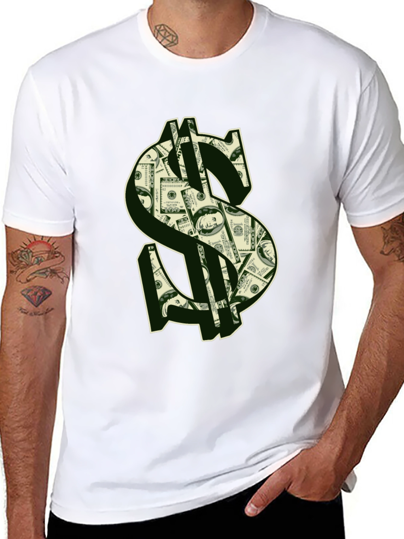 Money Print Graphic Tee - Black