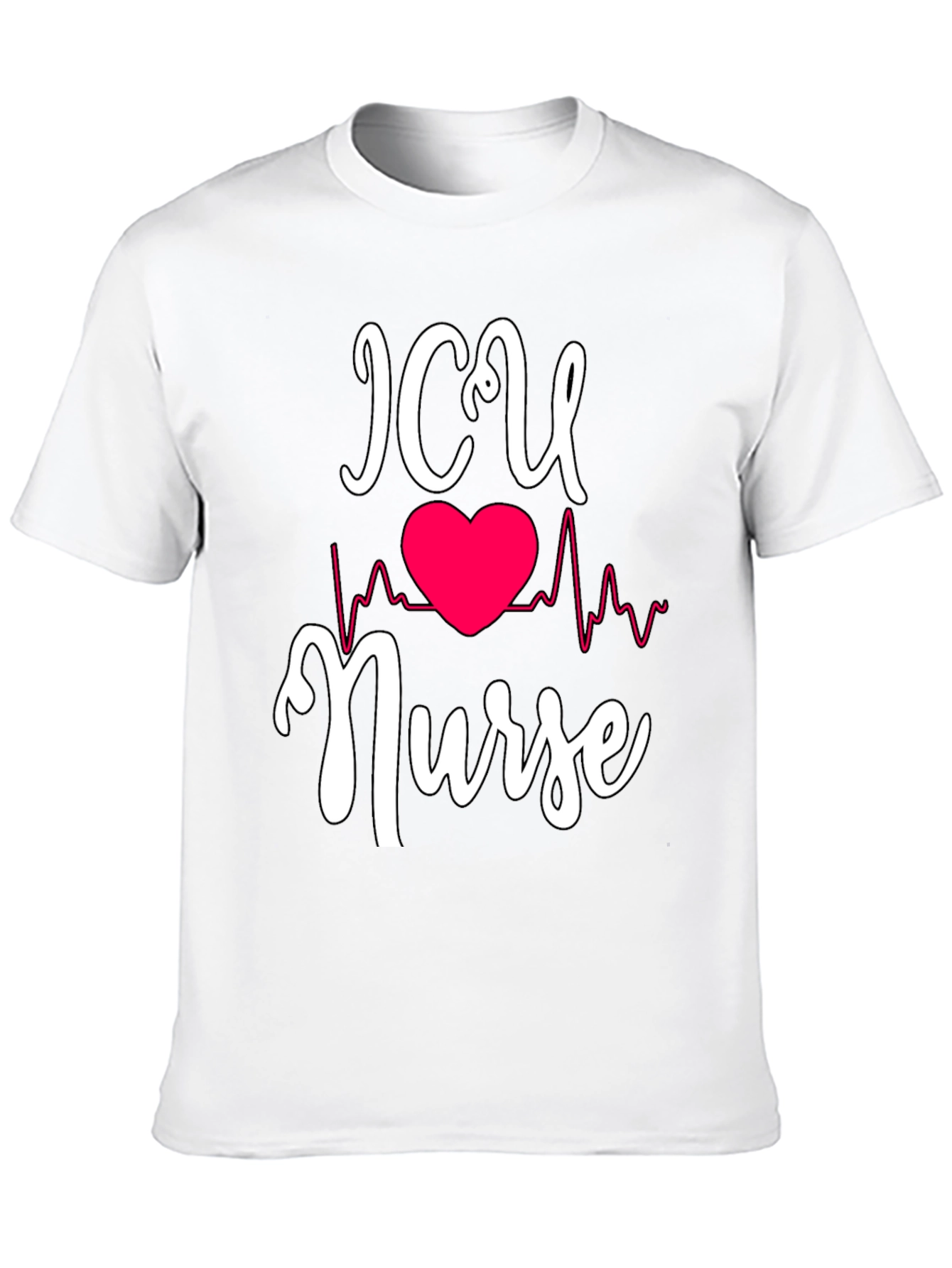 ICU Nurse Heartbeat Graphic T-Shirt