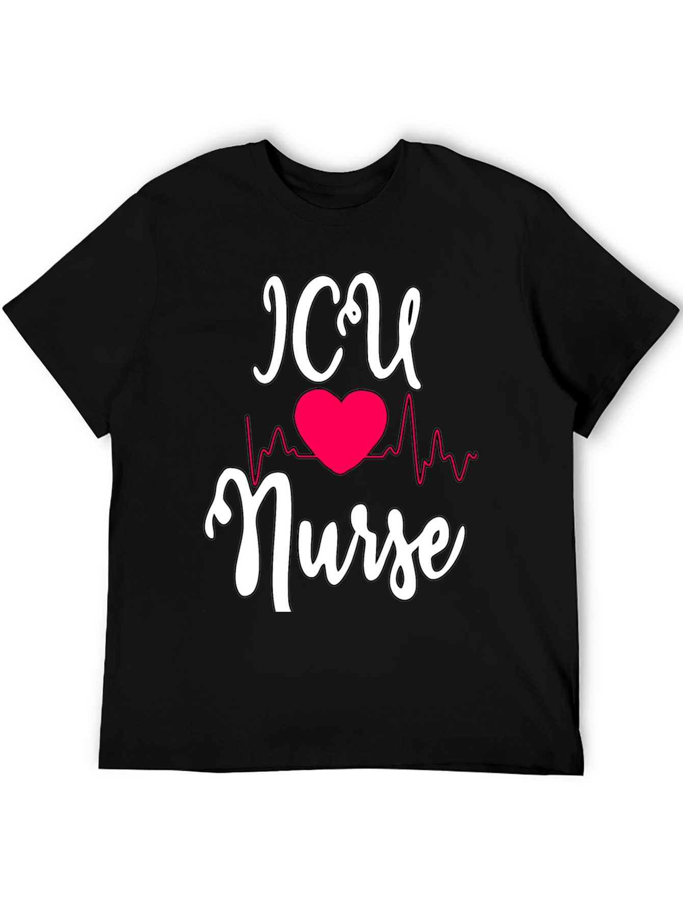 ICU Nurse Heartbeat Graphic T-Shirt