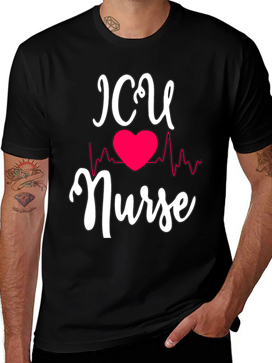 ICU Nurse Heartbeat Graphic T-Shirt