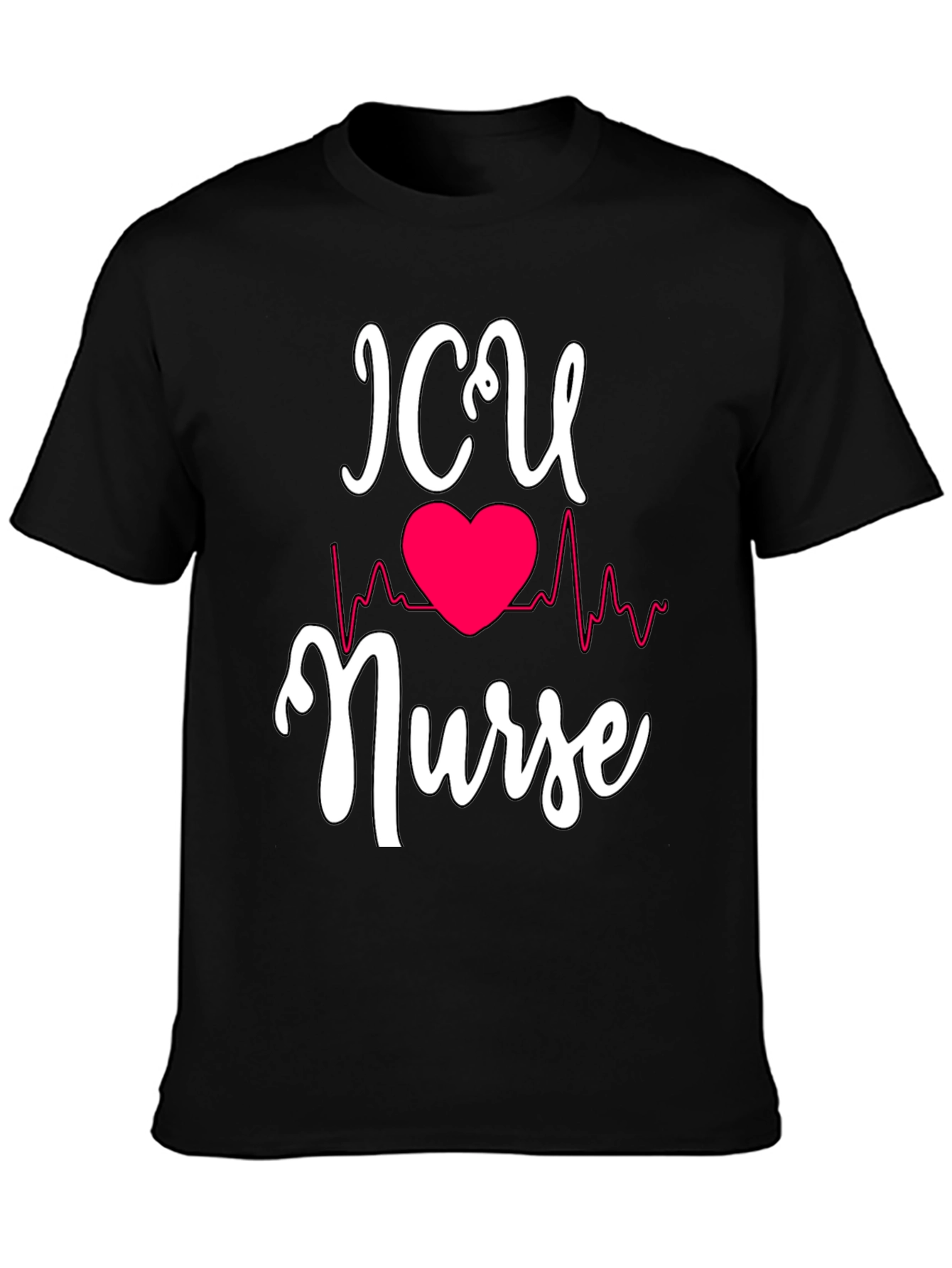 ICU Nurse Heartbeat Graphic T-Shirt
