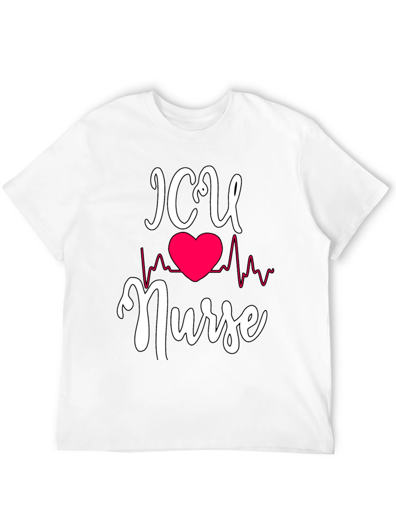 ICU Nurse Heartbeat Graphic T-Shirt