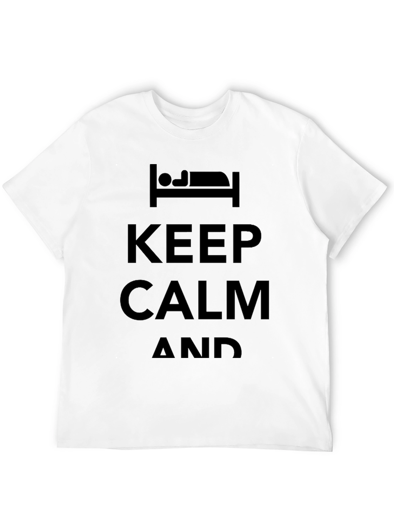 Keep Calm and Sleep T-Shirt - Black Cotton Blend