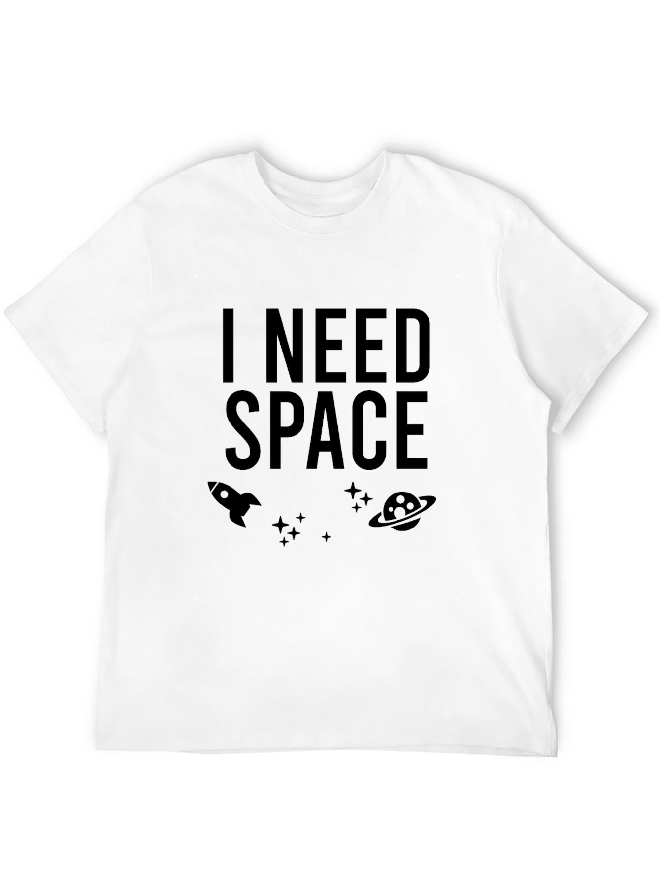 I Need Space Graphic Tee - Black Cotton Blend