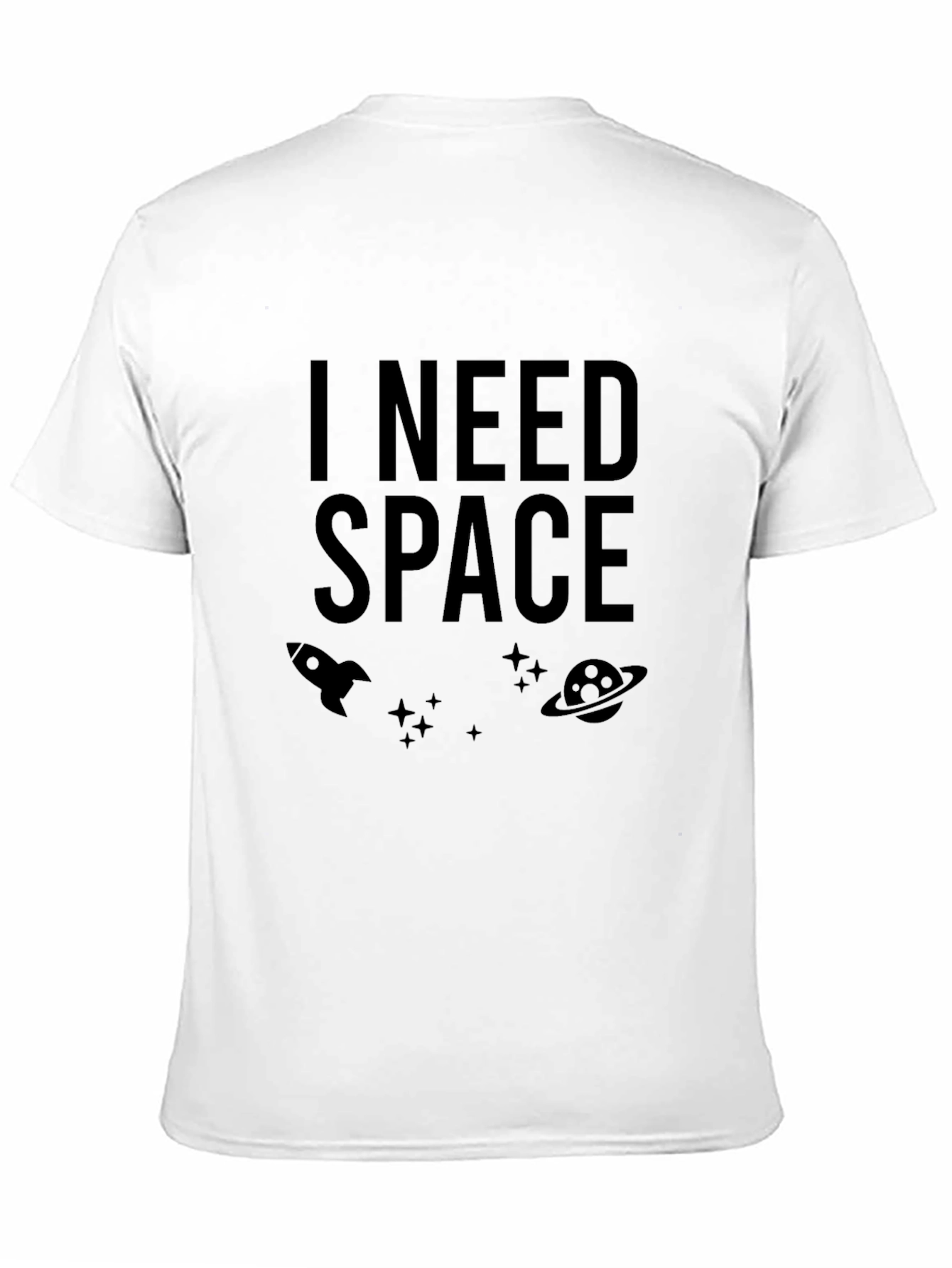 I Need Space Graphic Tee - Black Cotton Blend