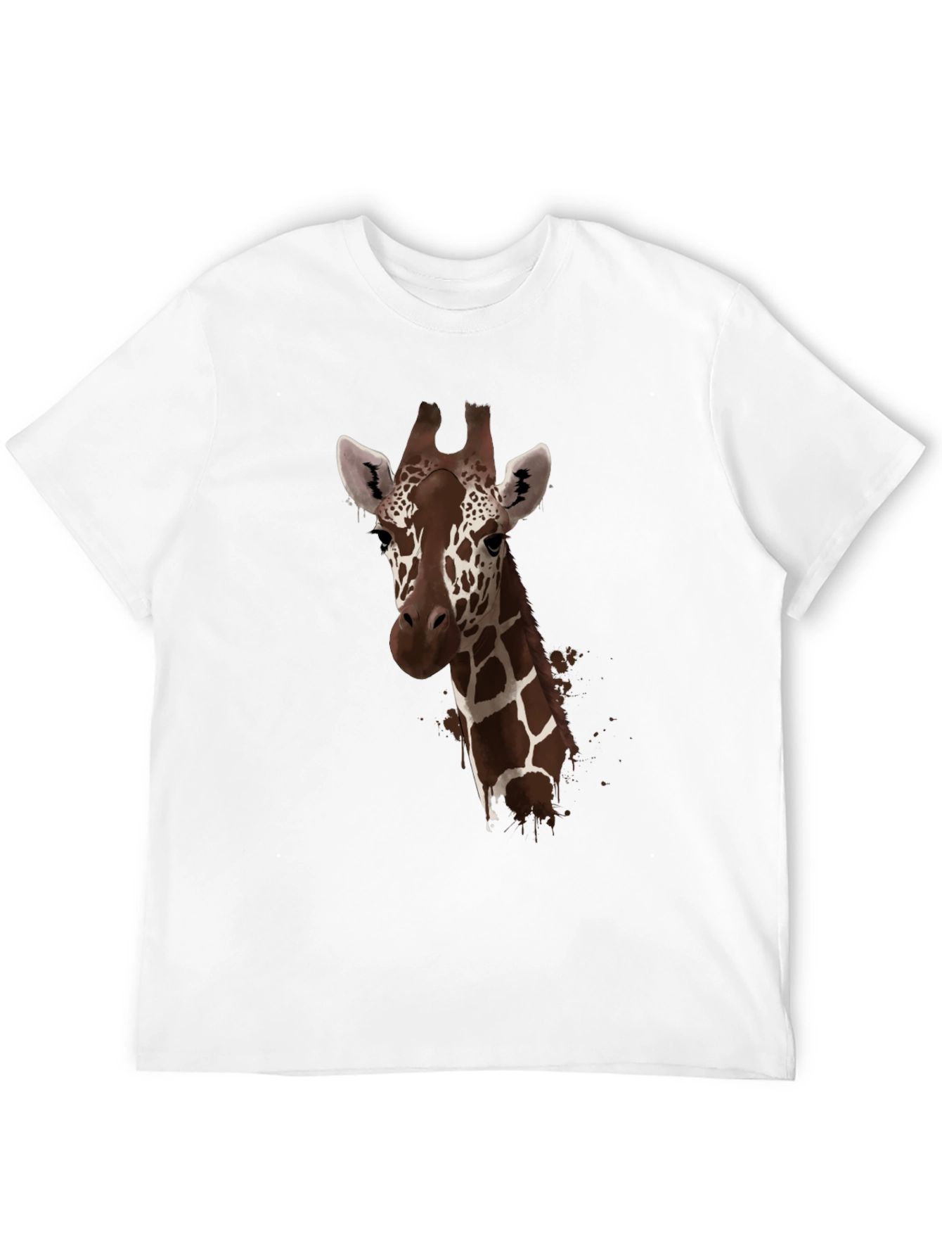 Giraffe Print Black T-Shirt - Stylish Animal Design