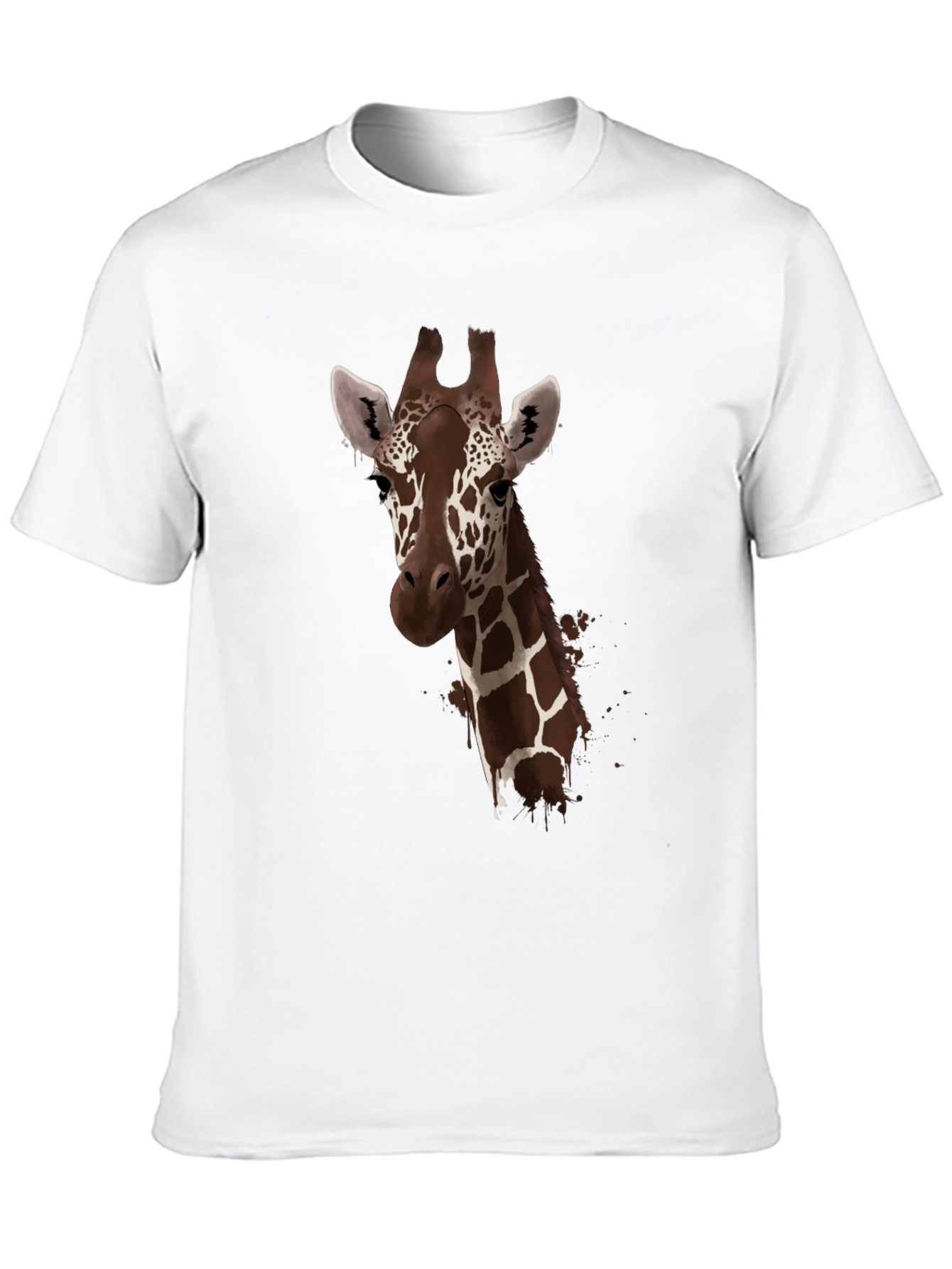 Giraffe Print Black T-Shirt - Stylish Animal Design
