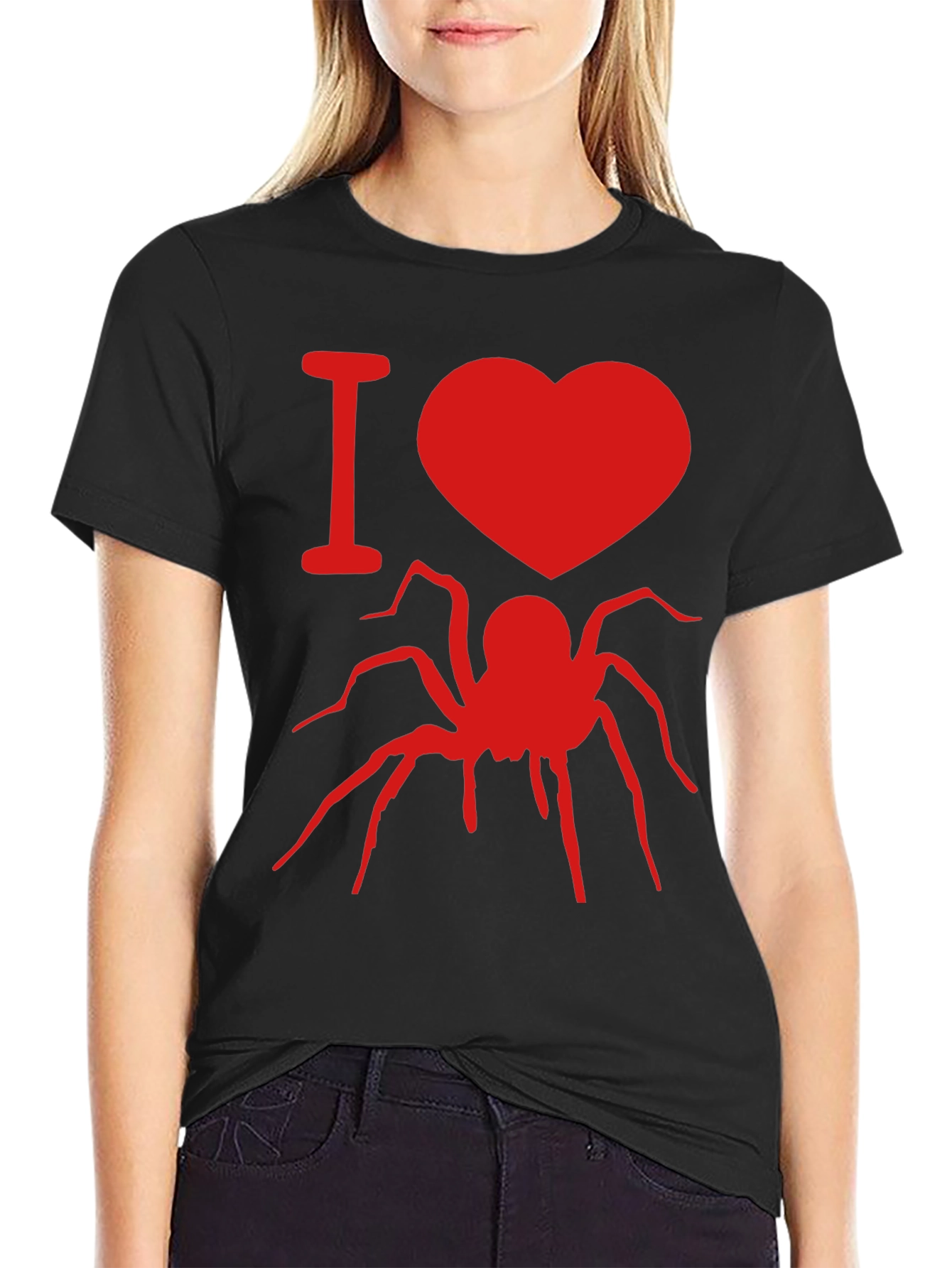 I Heart Spiders Graphic Tee - Black Cotton T-Shirt