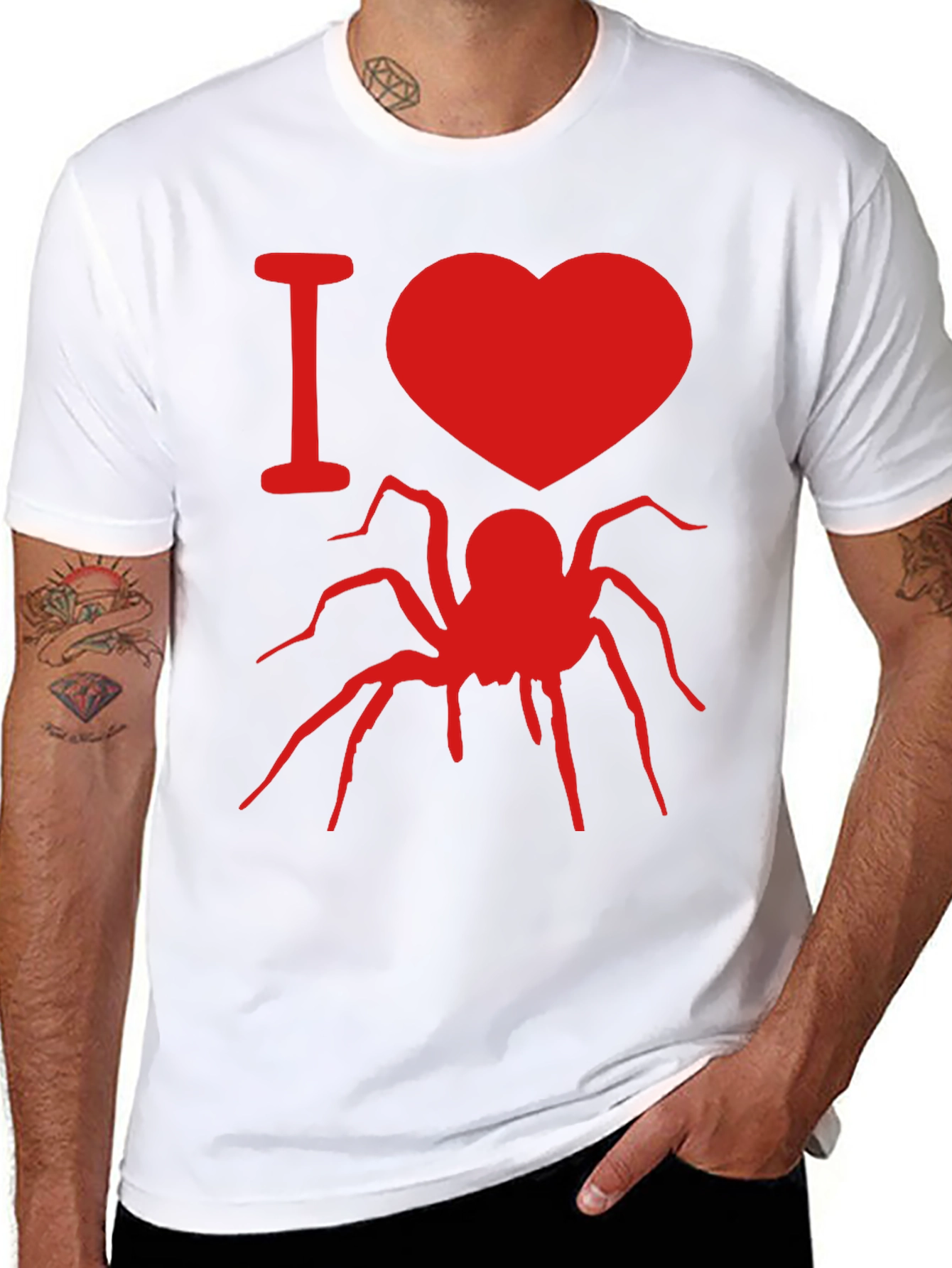 I Heart Spiders Graphic Tee - Black Cotton T-Shirt