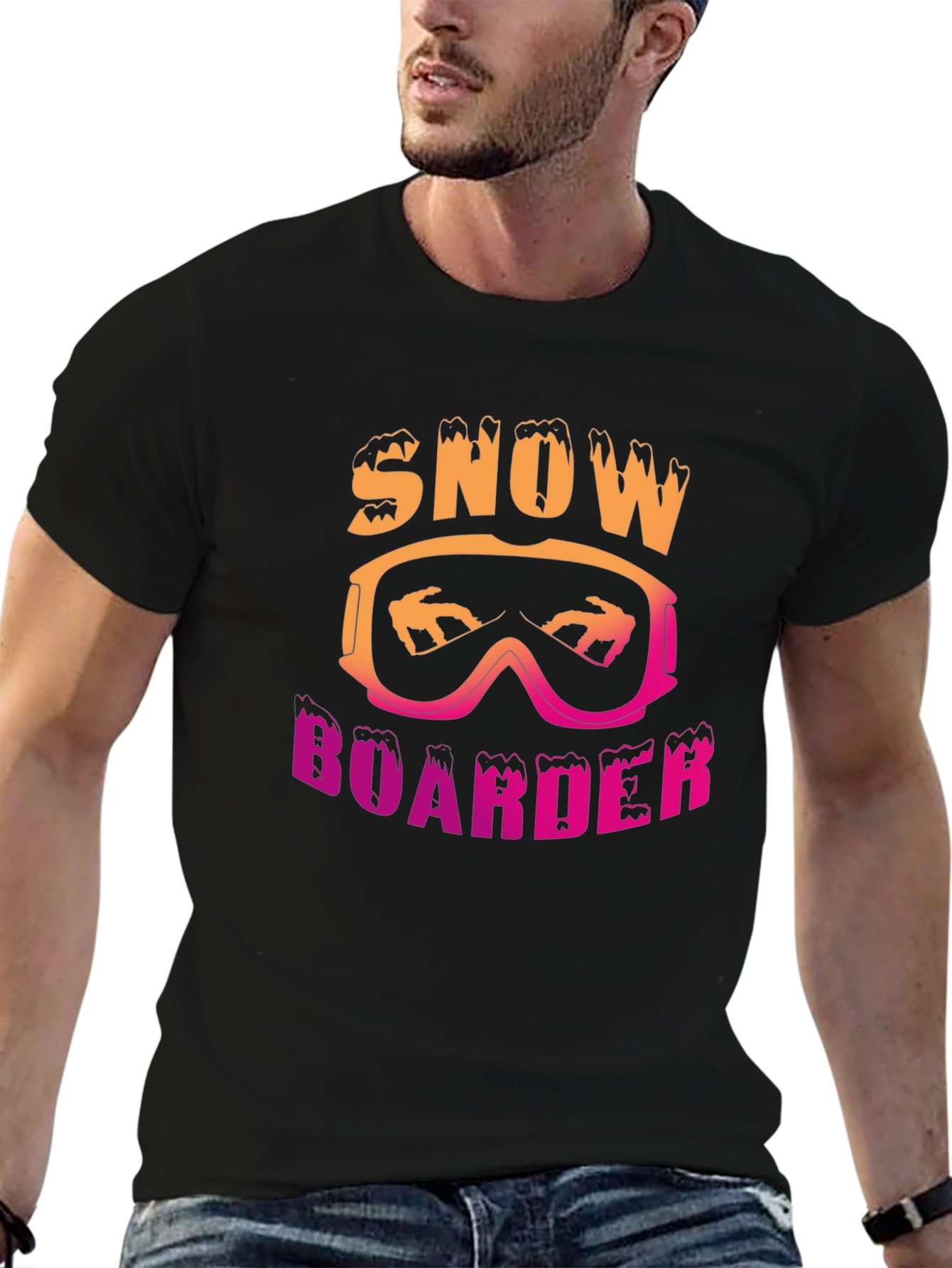 Snowboarder Graphic Tee - Black