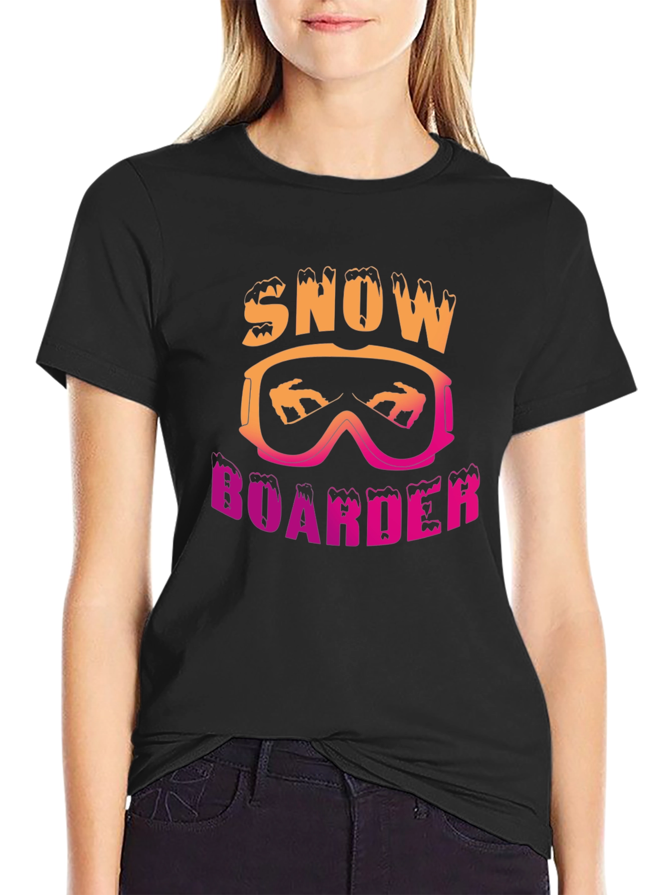 Snowboarder Graphic Tee - Black