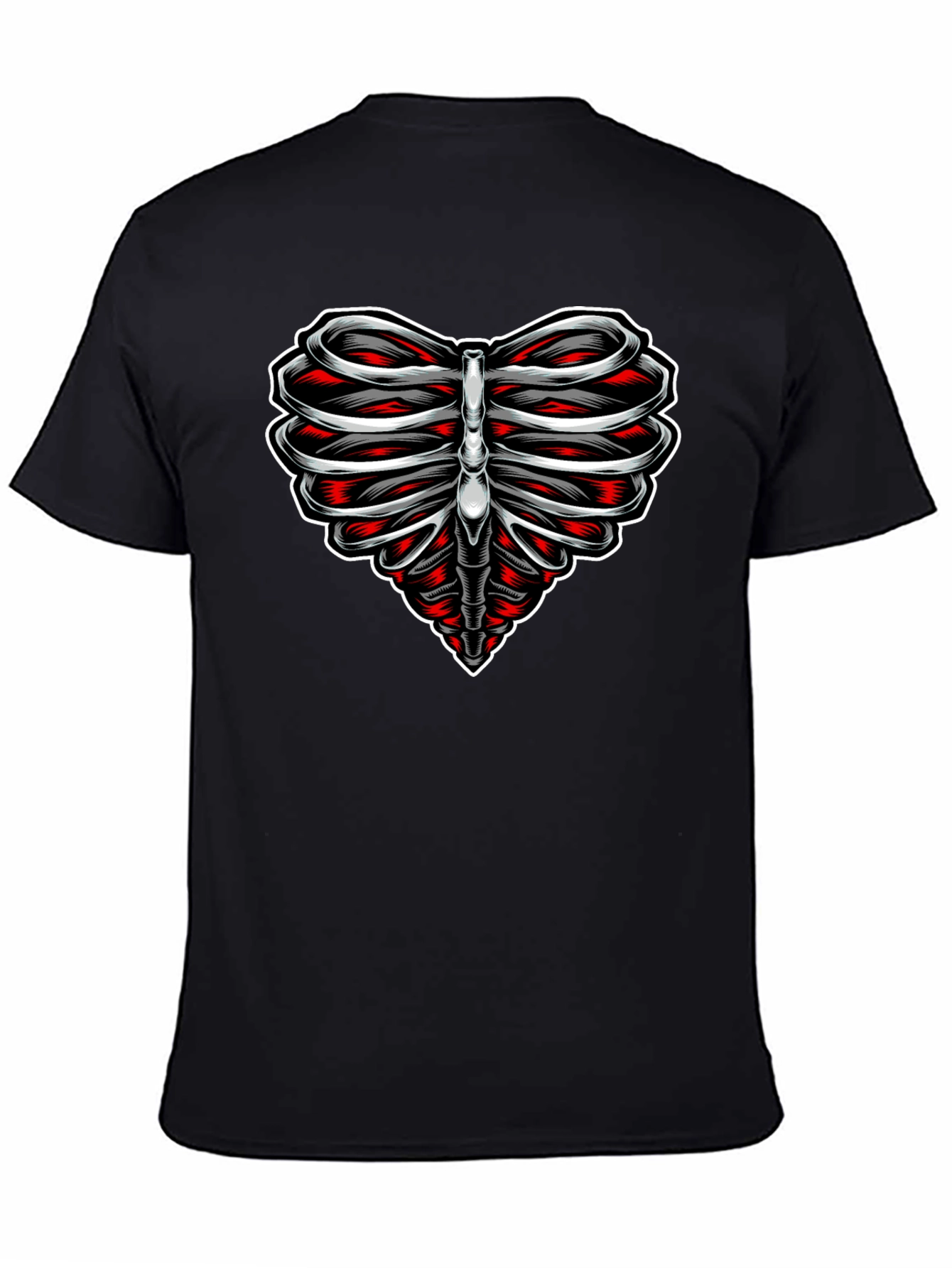 Heart Rib Cage Graphic Tee - Black
