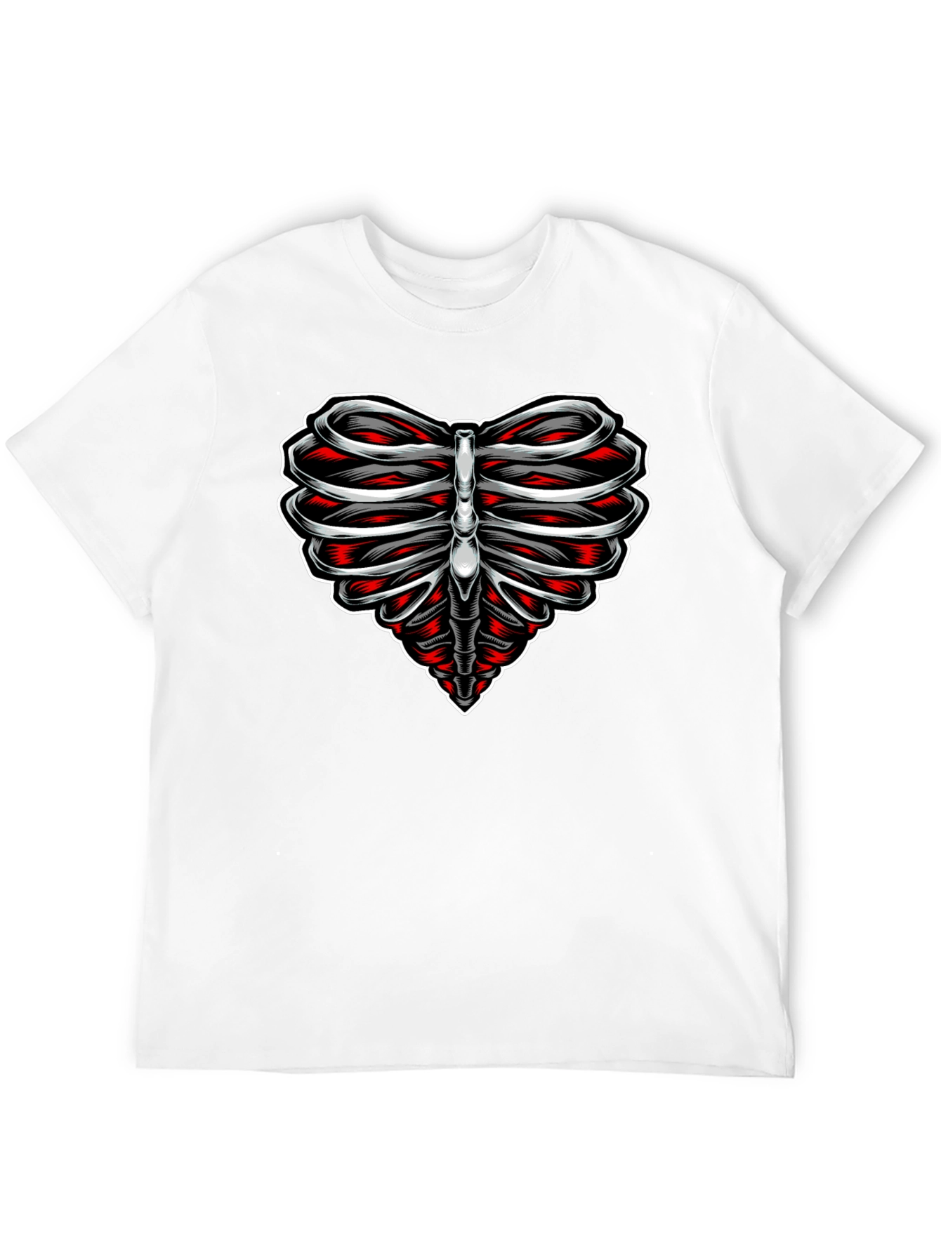 Heart Rib Cage Graphic Tee - Black
