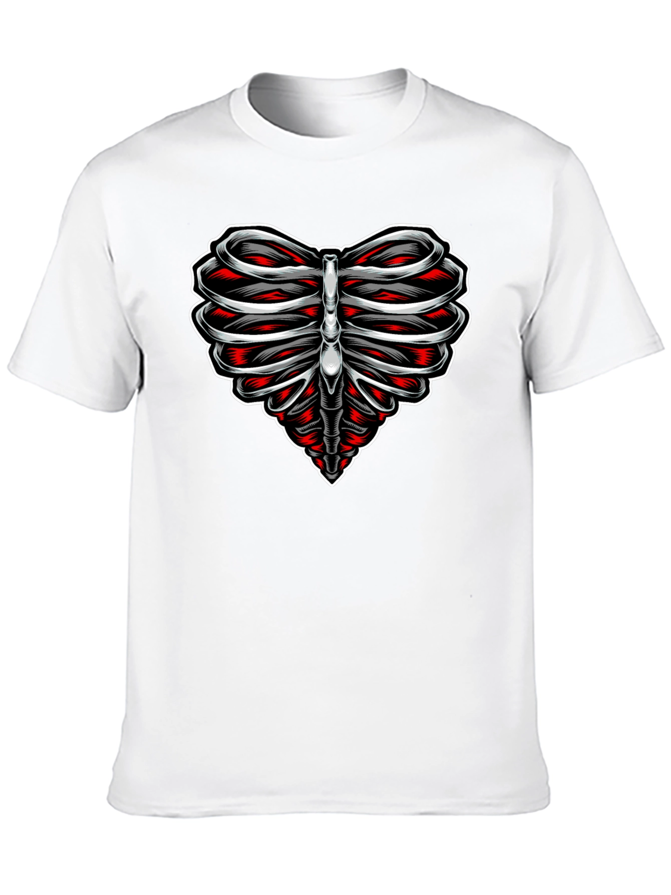 Heart Rib Cage Graphic Tee - Black