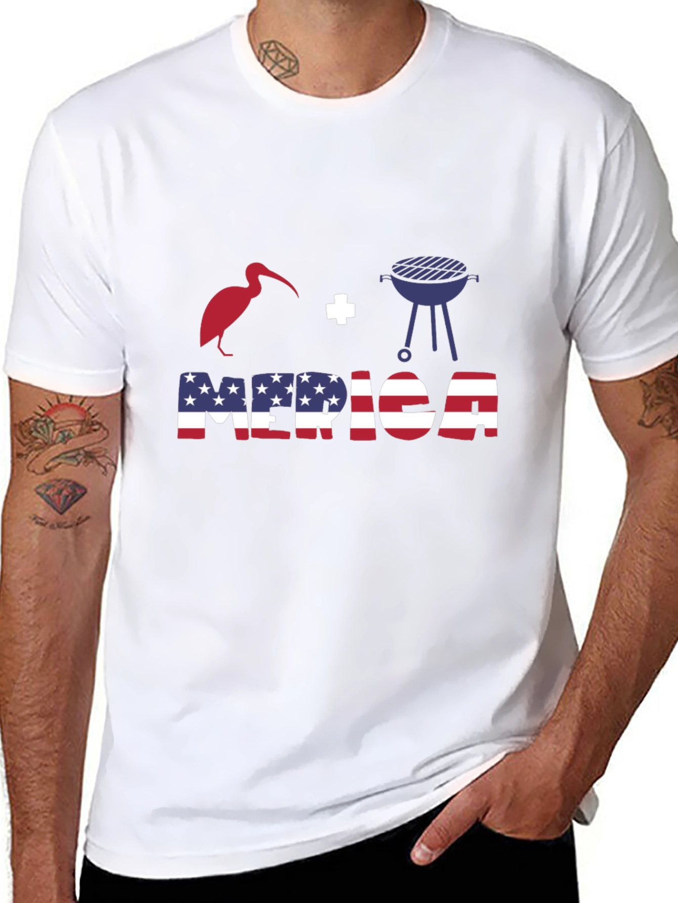 Patriotic T-Shirt: Bird + Grill = Merica