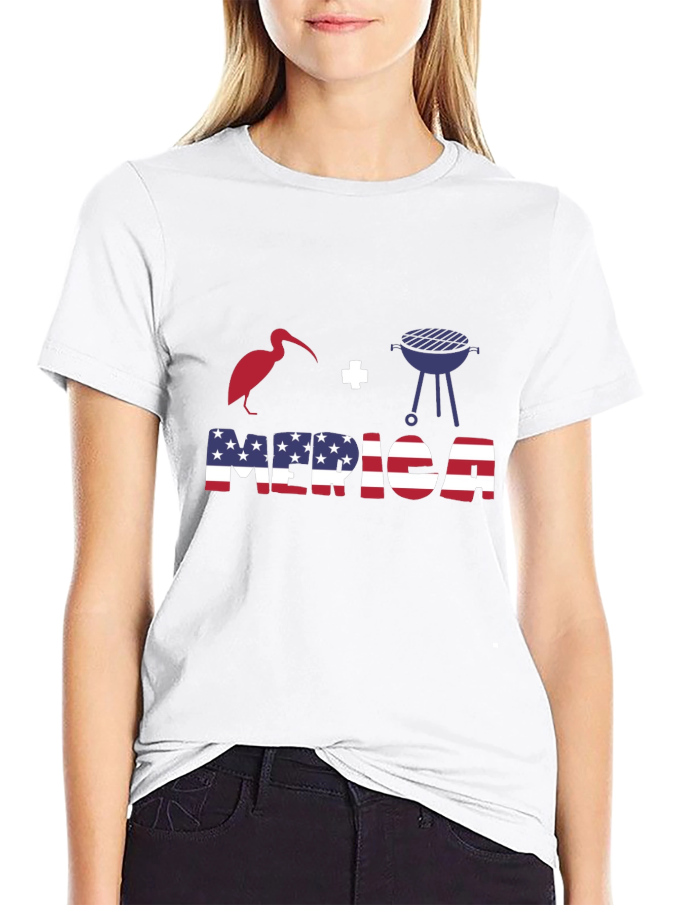 Patriotic T-Shirt: Bird + Grill = Merica