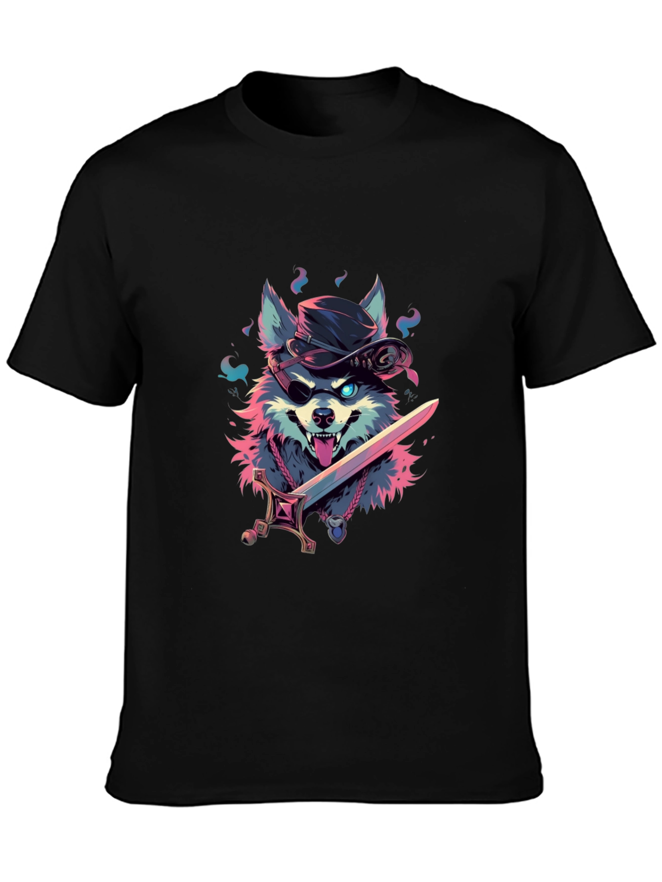 Wolf Pirate Graphic Tee - Edgy Style