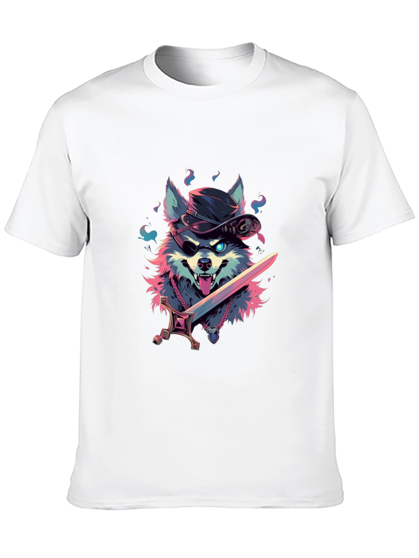 Wolf Pirate Graphic Tee - Edgy Style