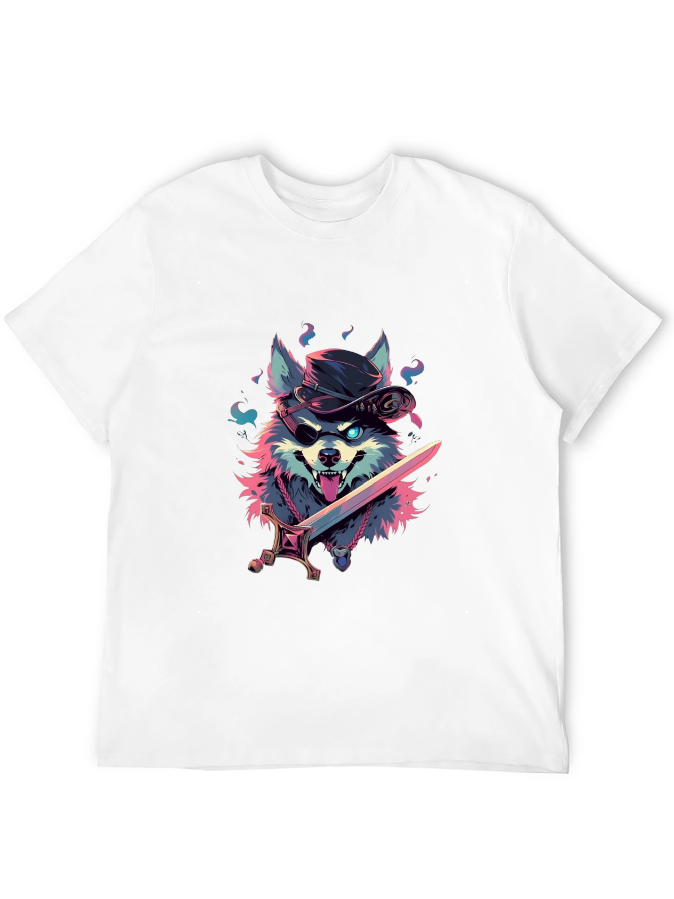 Wolf Pirate Graphic Tee - Edgy Style