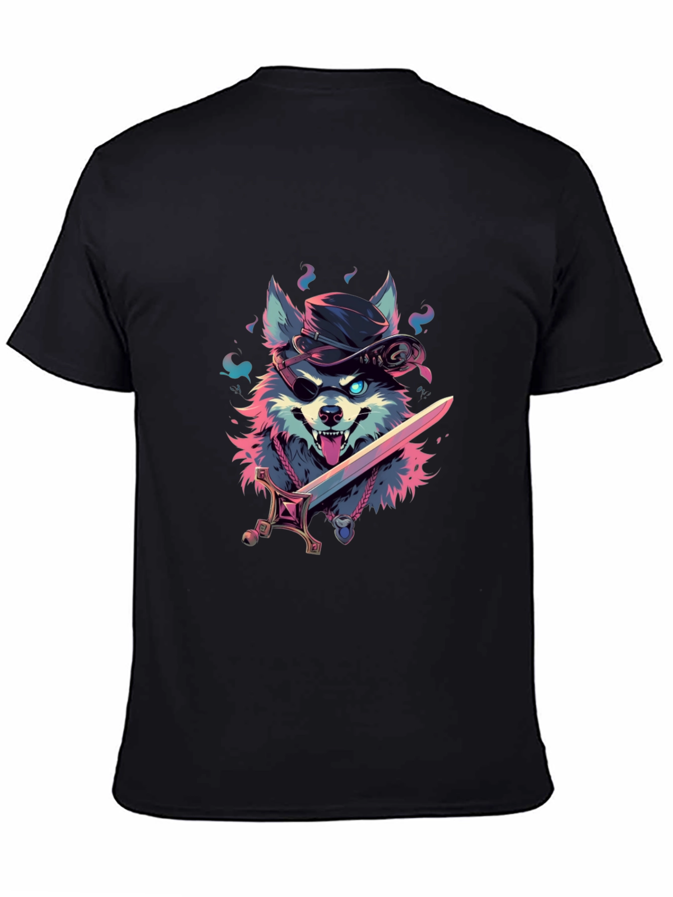 Wolf Pirate Graphic Tee - Edgy Style