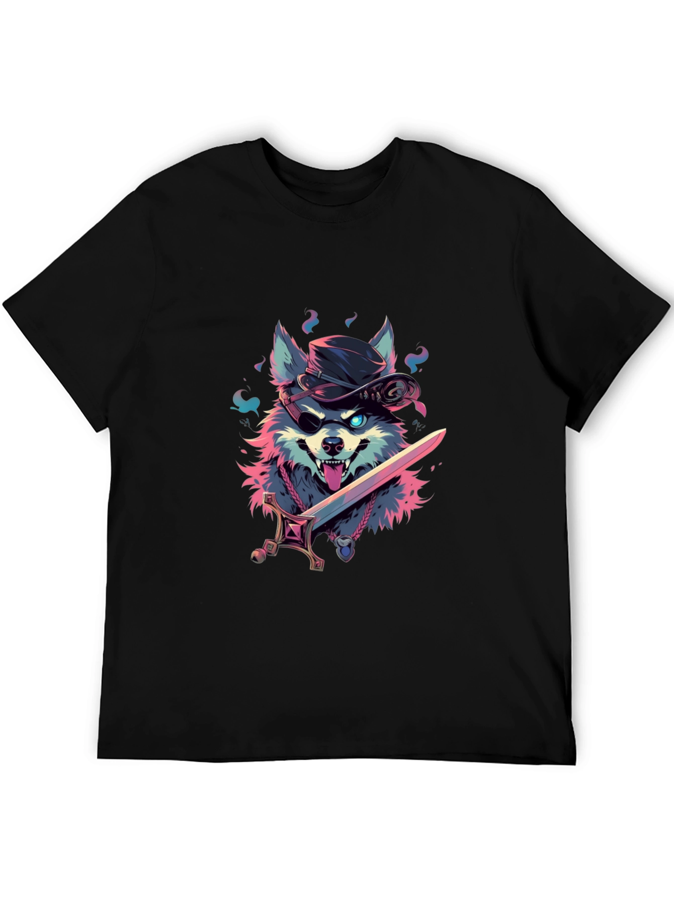 Wolf Pirate Graphic Tee - Edgy Style