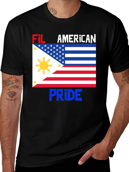 Fil-American Pride T-Shirt - Dual Flag Design