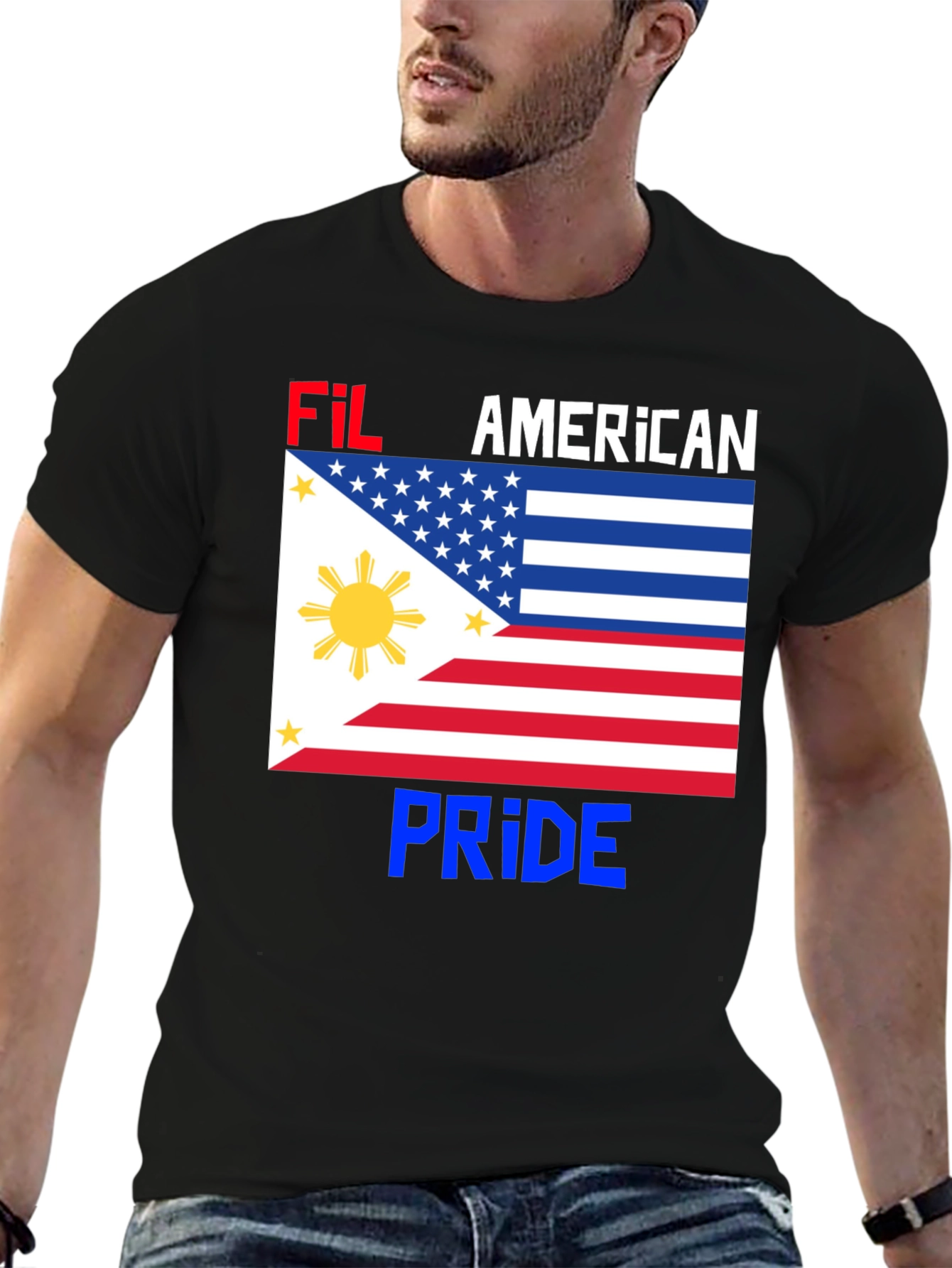 Fil-American Pride T-Shirt - Dual Flag Design