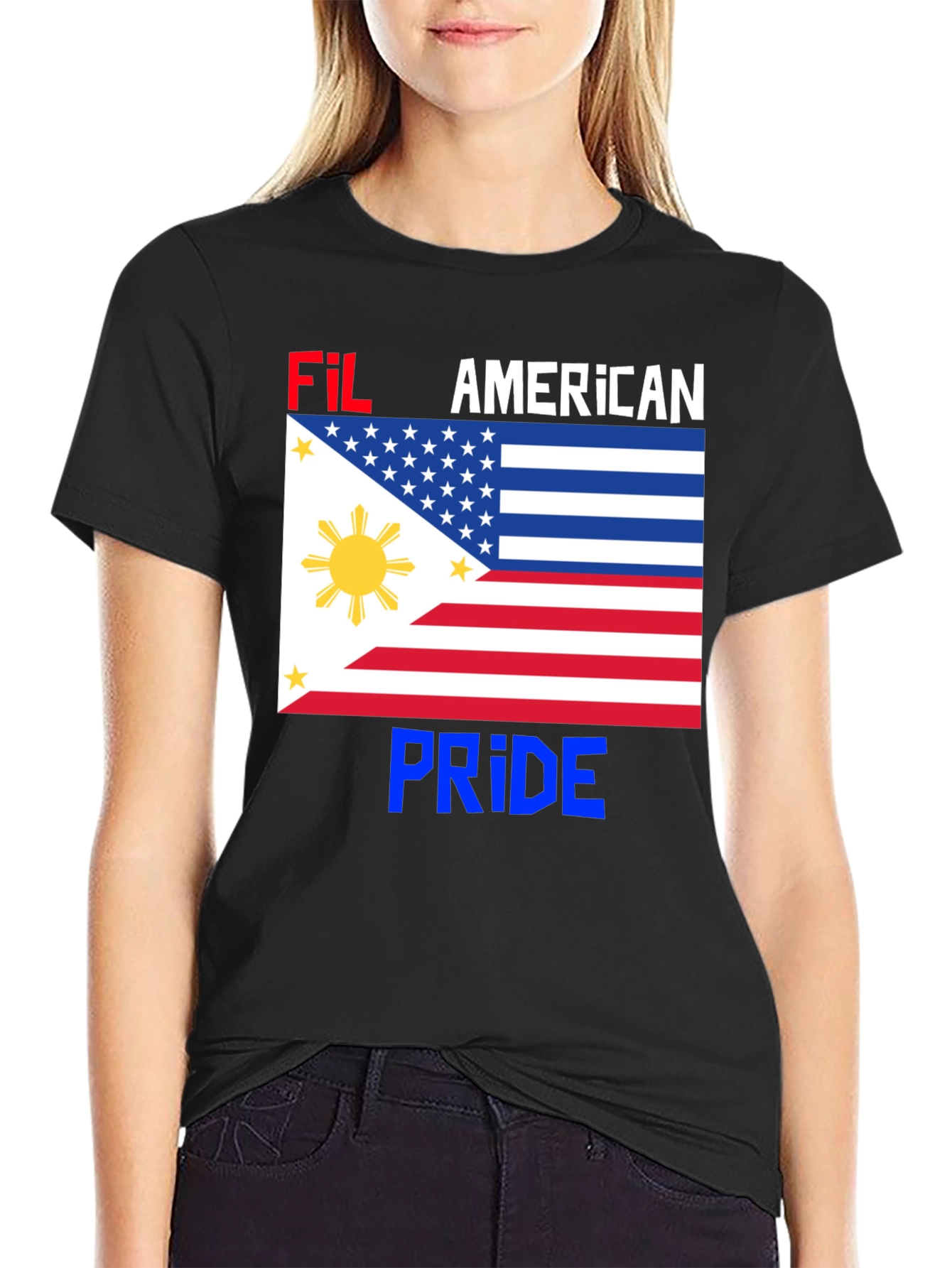 Fil-American Pride T-Shirt - Dual Flag Design