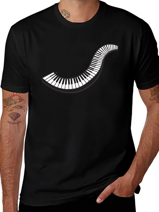 Stylish Piano Keys Graphic T-Shirt