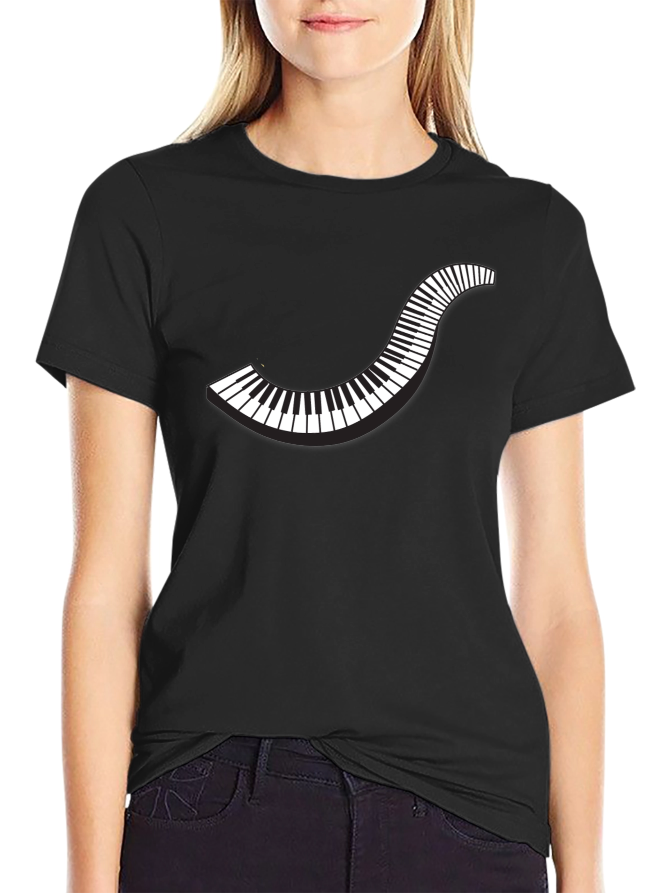 Stylish Piano Keys Graphic T-Shirt