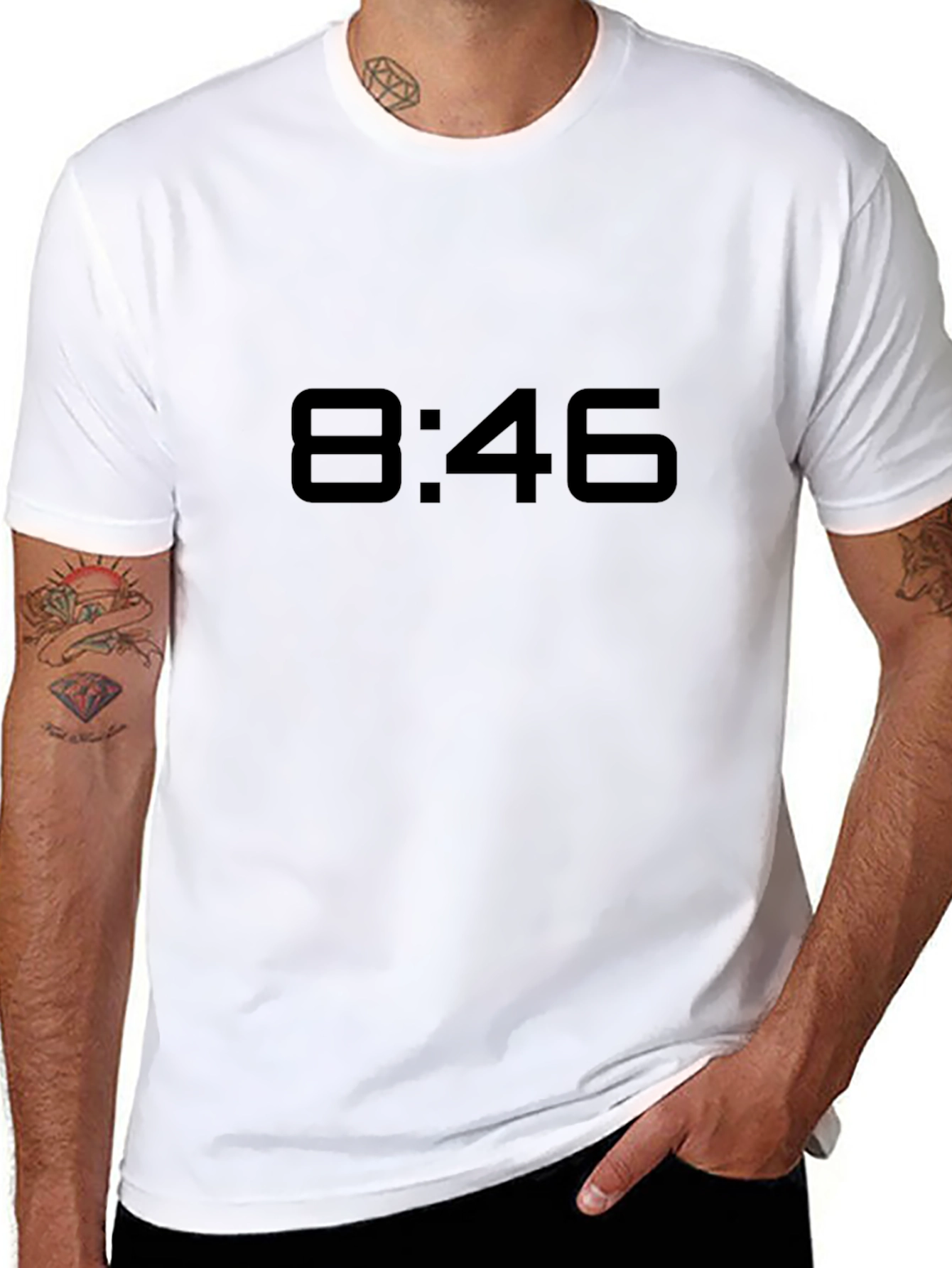 8:46 Black Graphic Tee - Never Forget