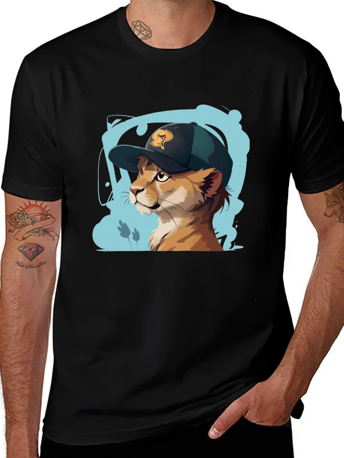 Cool Cat Tee: Urban Style Animal Graphic T-Shirt