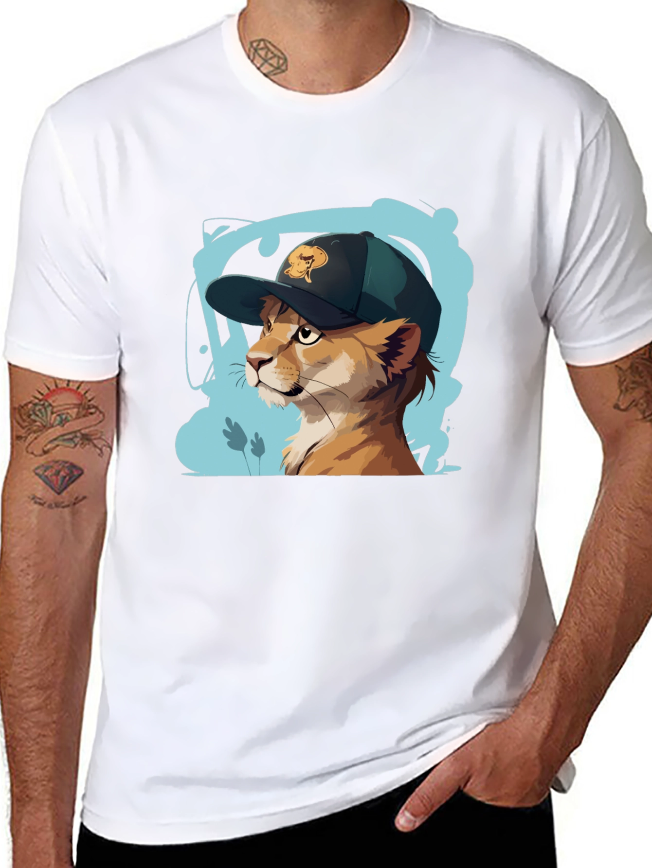 Cool Cat Tee: Urban Style Animal Graphic T-Shirt
