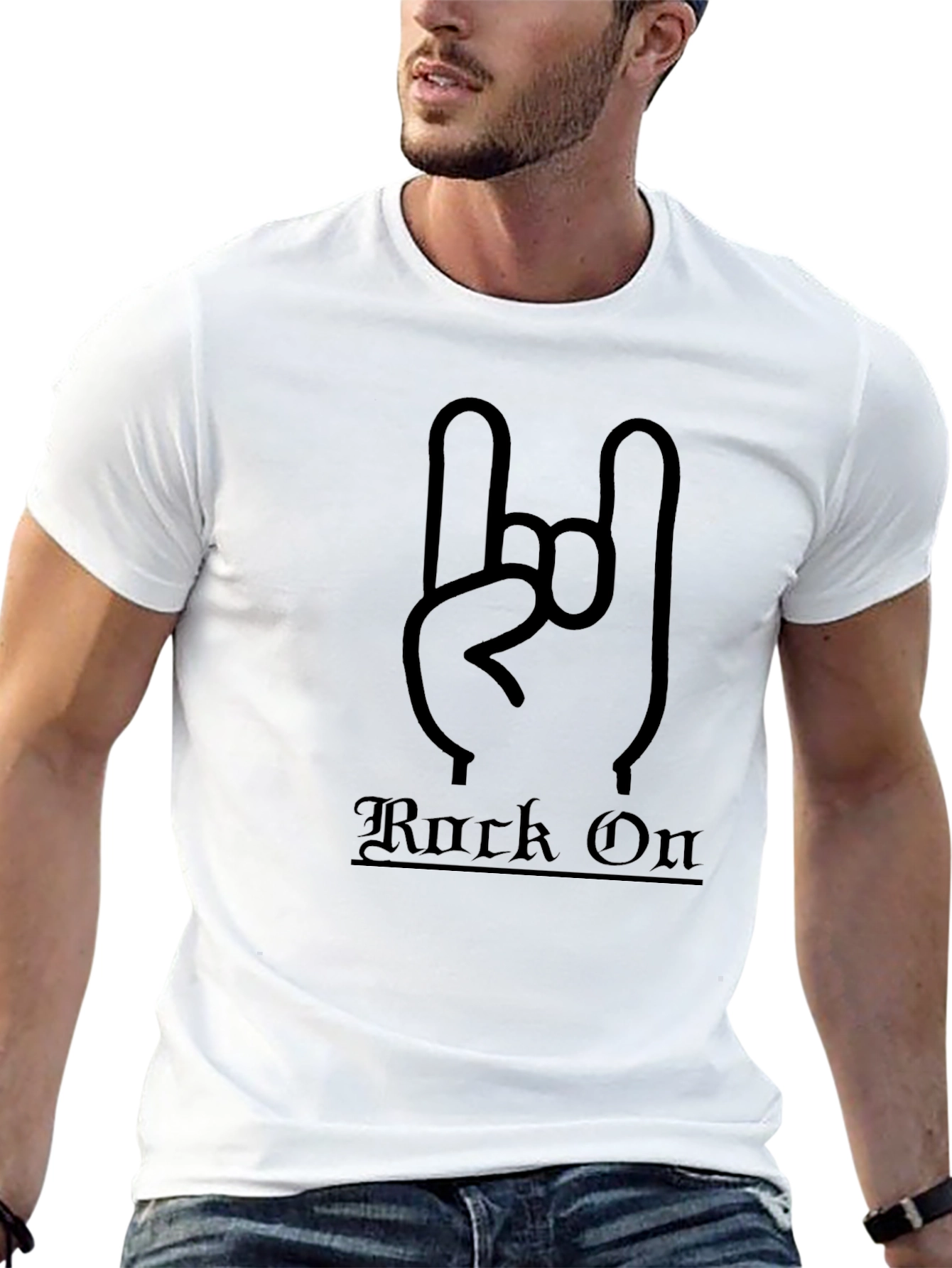 Rock On Black Graphic Tee