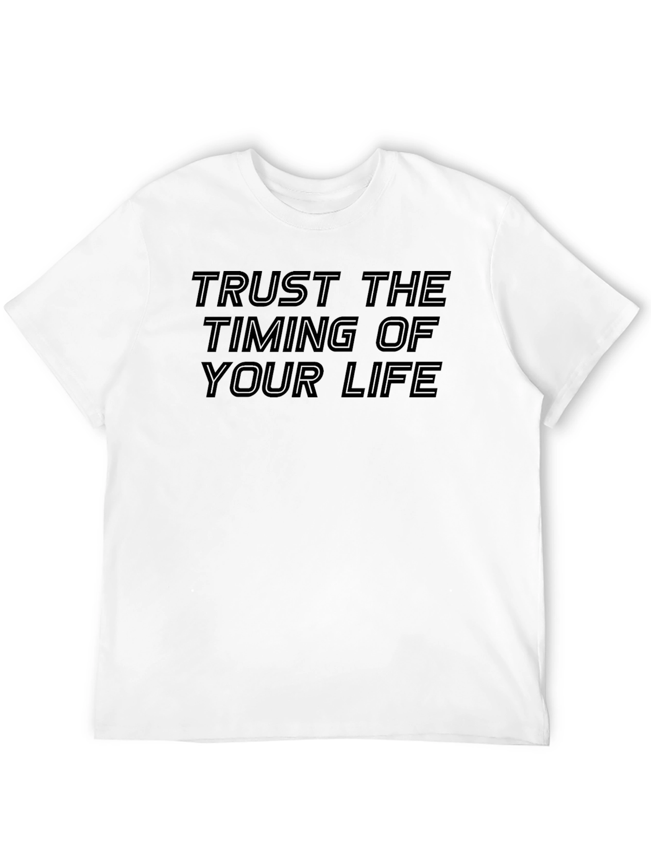 Trust The Timing Black Graphic Tee