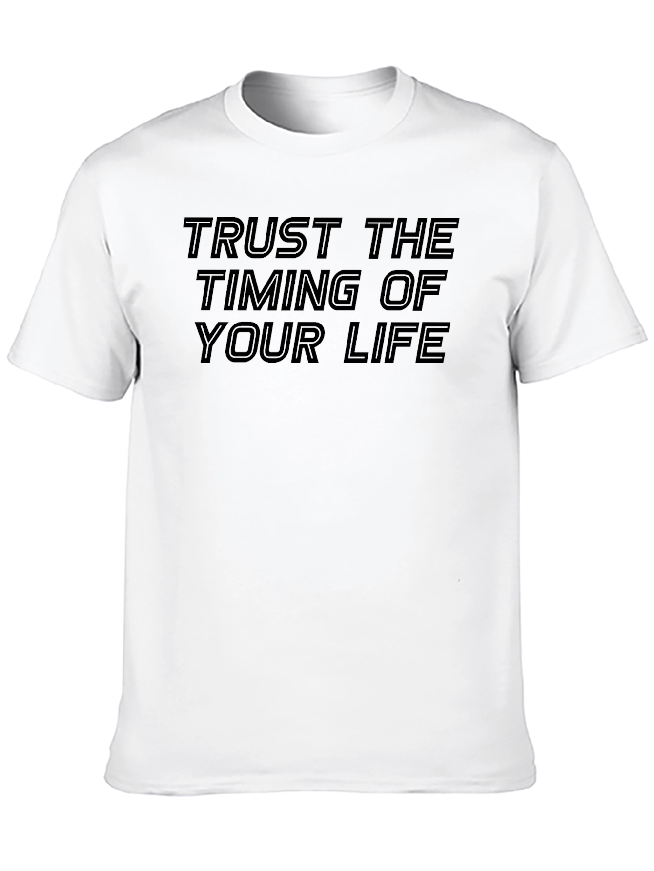 Trust The Timing Black Graphic Tee