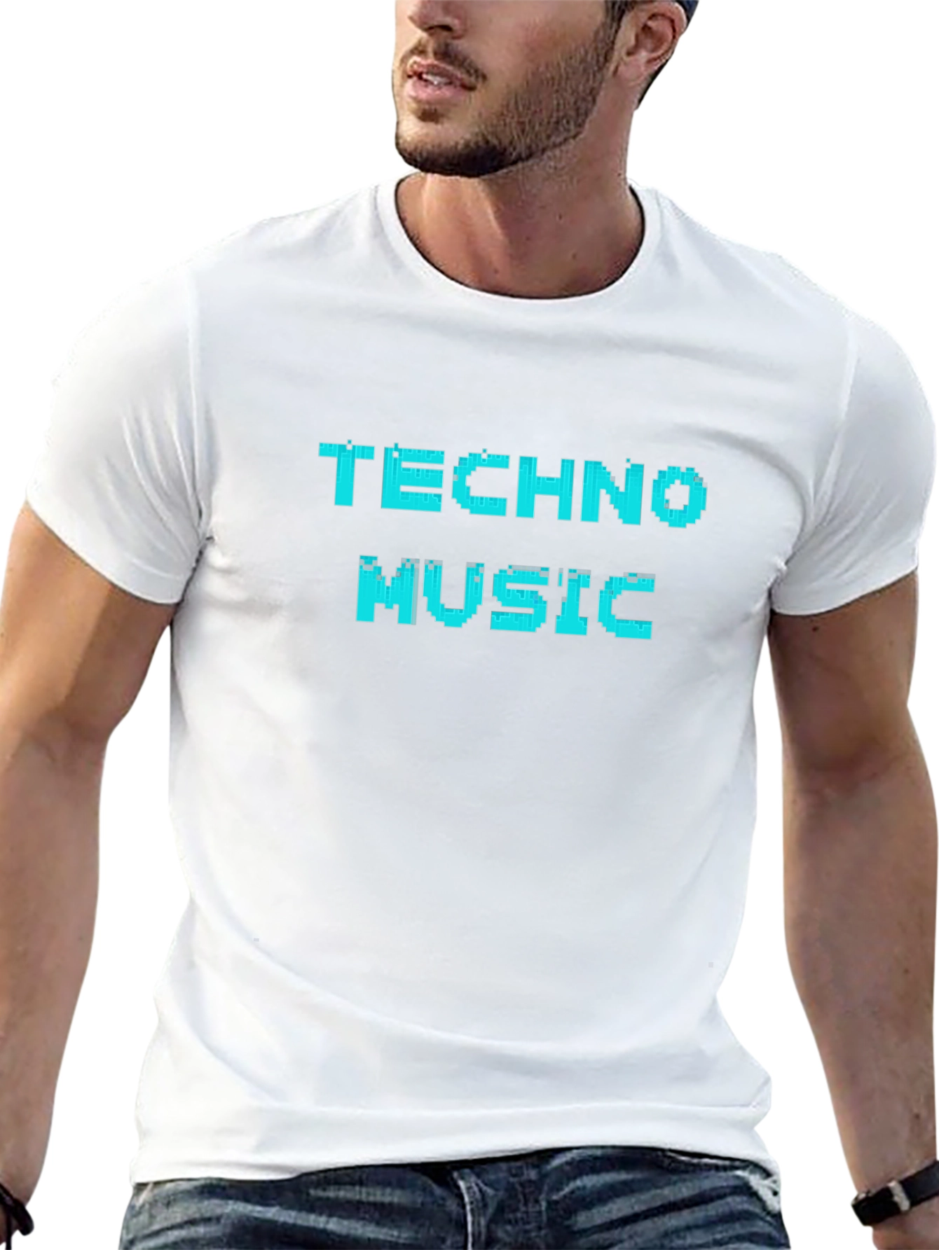 Techno Music Pixel Art T-Shirt - Black