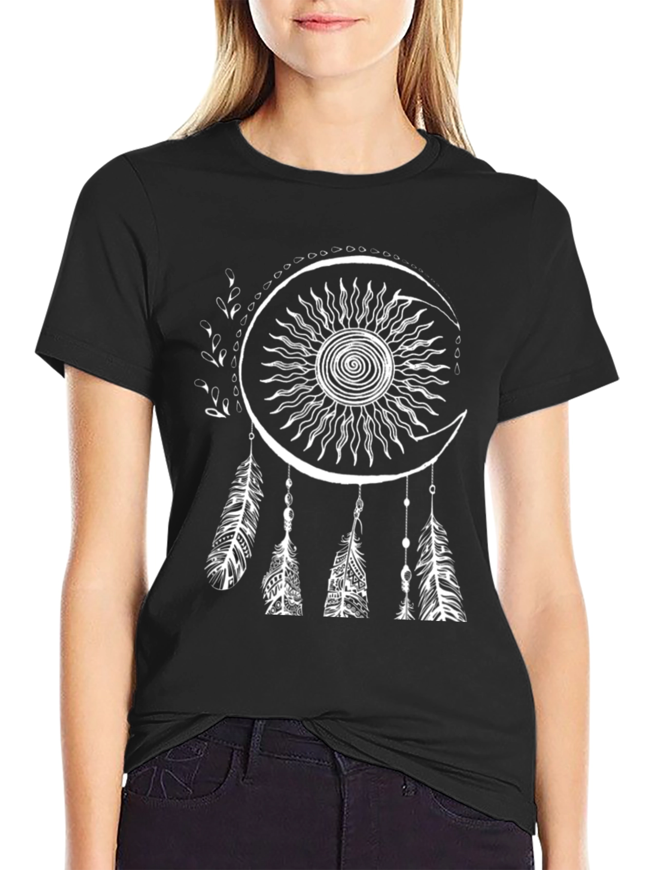 Mystic Sun Moon Dreamcatcher Graphic Tee