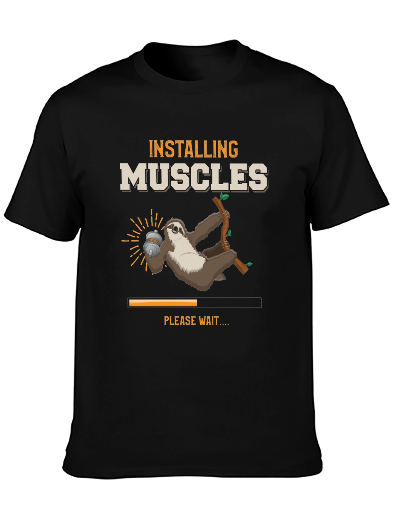 Installing Muscles Sloth Graphic T-Shirt