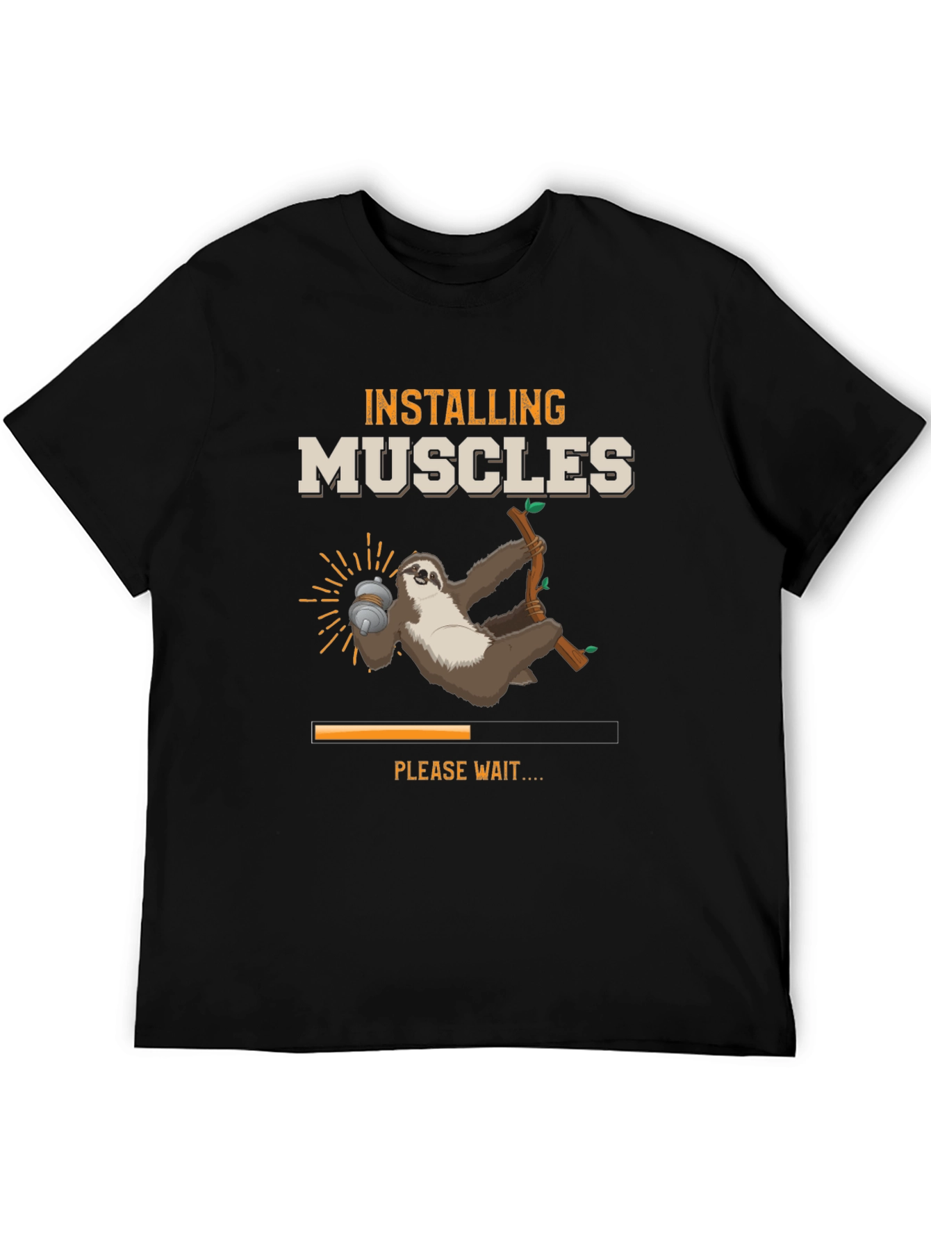 Installing Muscles Sloth Graphic T-Shirt