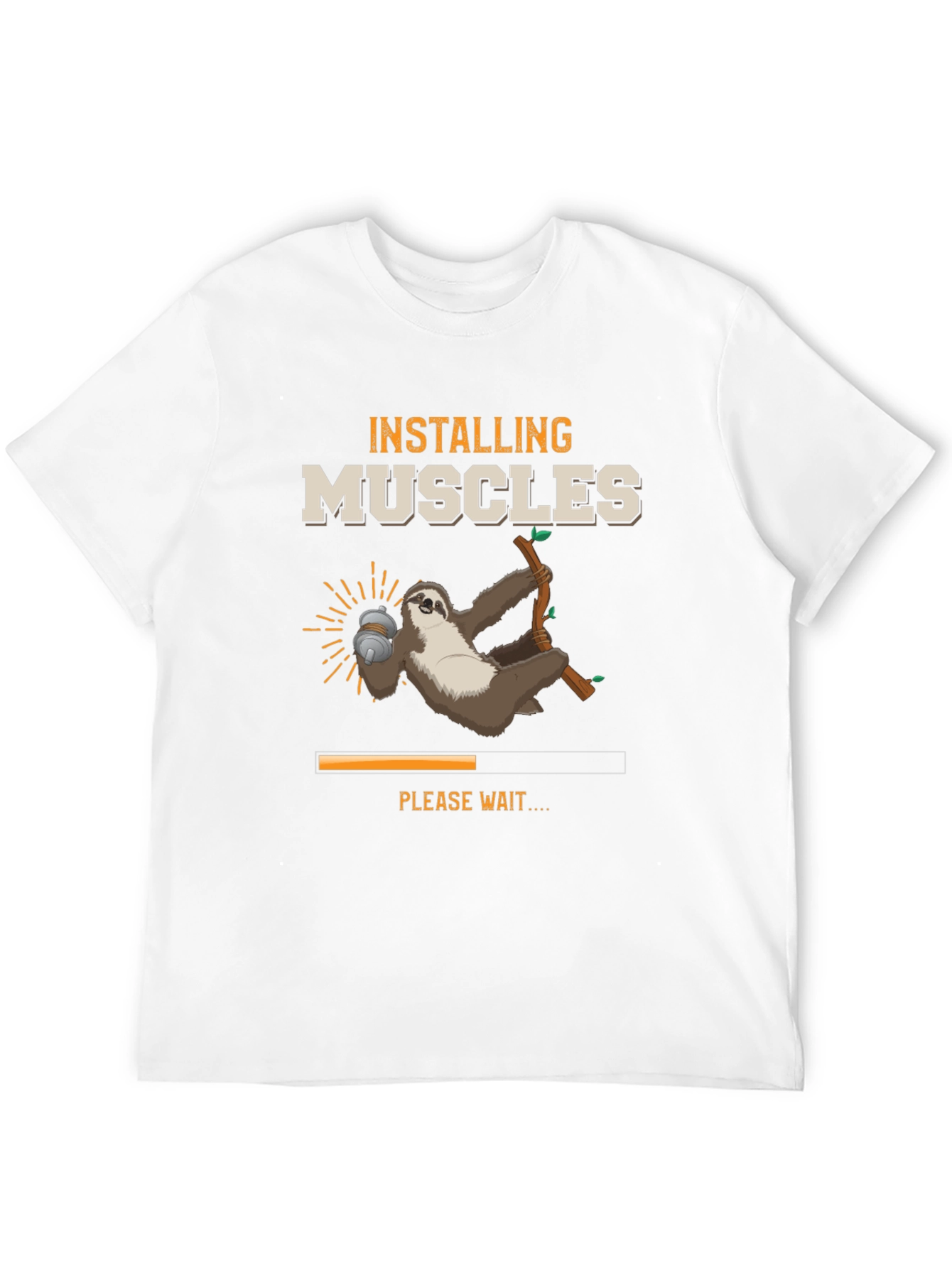 Installing Muscles Sloth Graphic T-Shirt