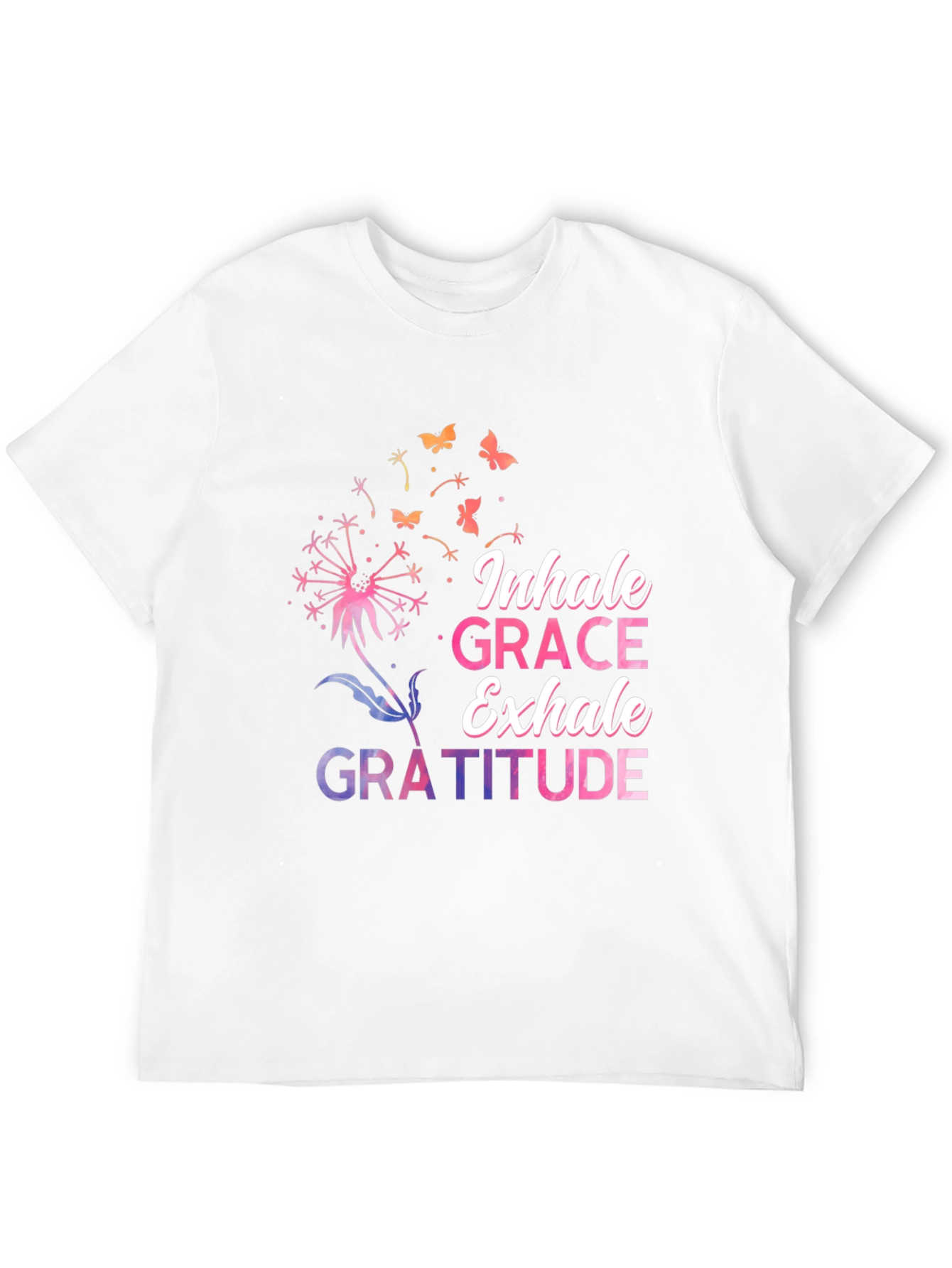 Inhale Grace Exhale Gratitude Black T-Shirt