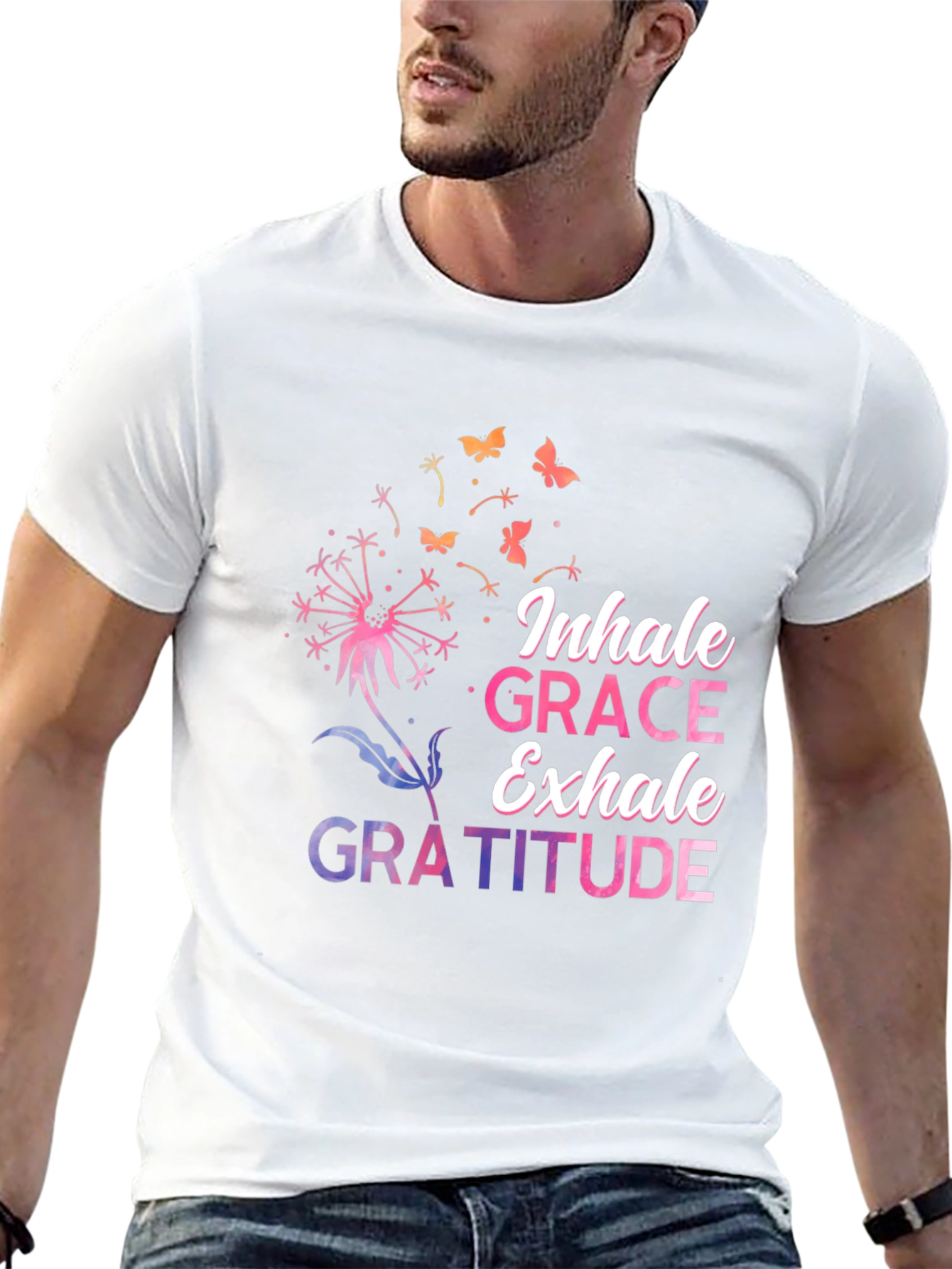 Inhale Grace Exhale Gratitude Black T-Shirt