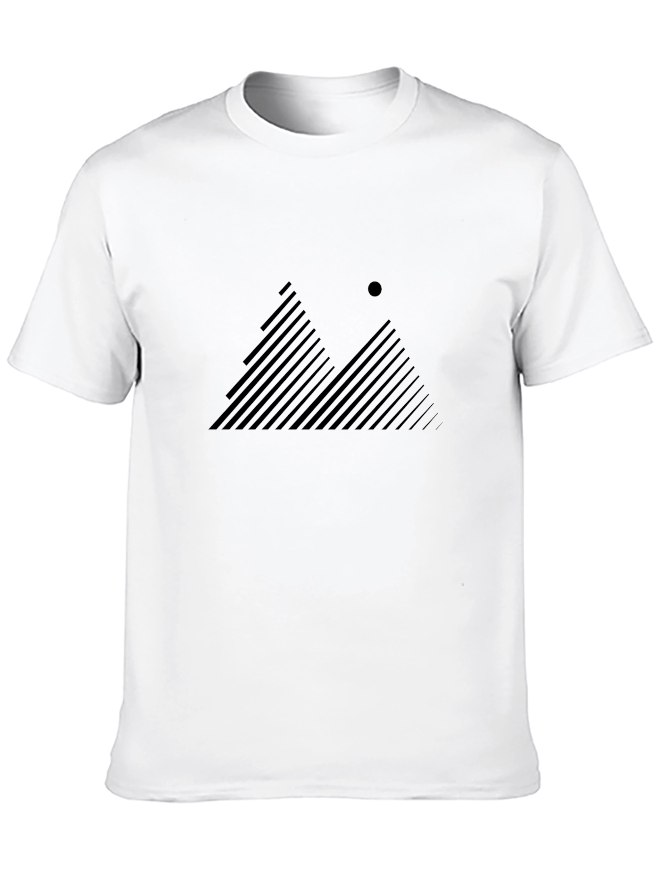 Modern Mountain Line Art Graphic Tee - Black