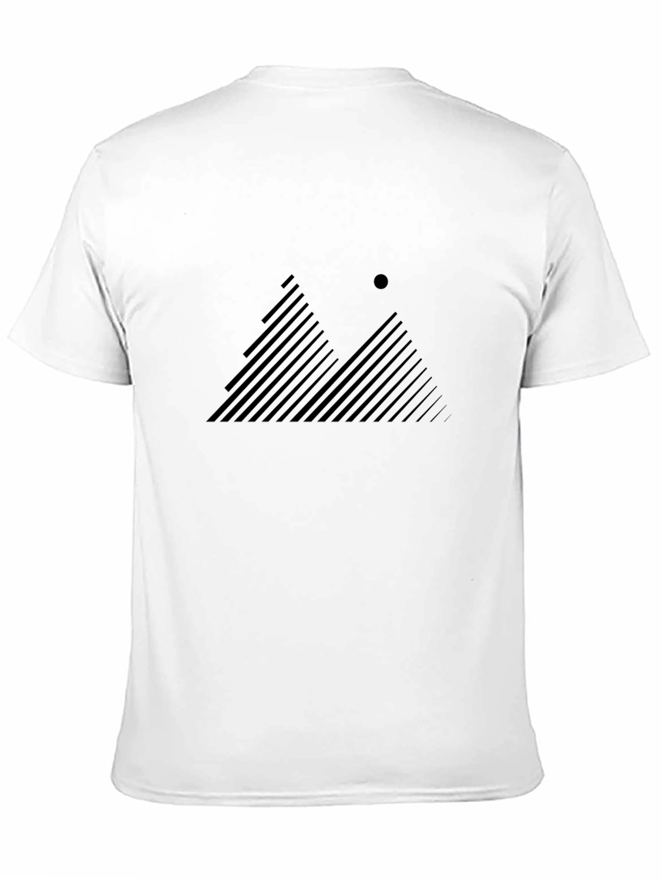 Modern Mountain Line Art Graphic Tee - Black
