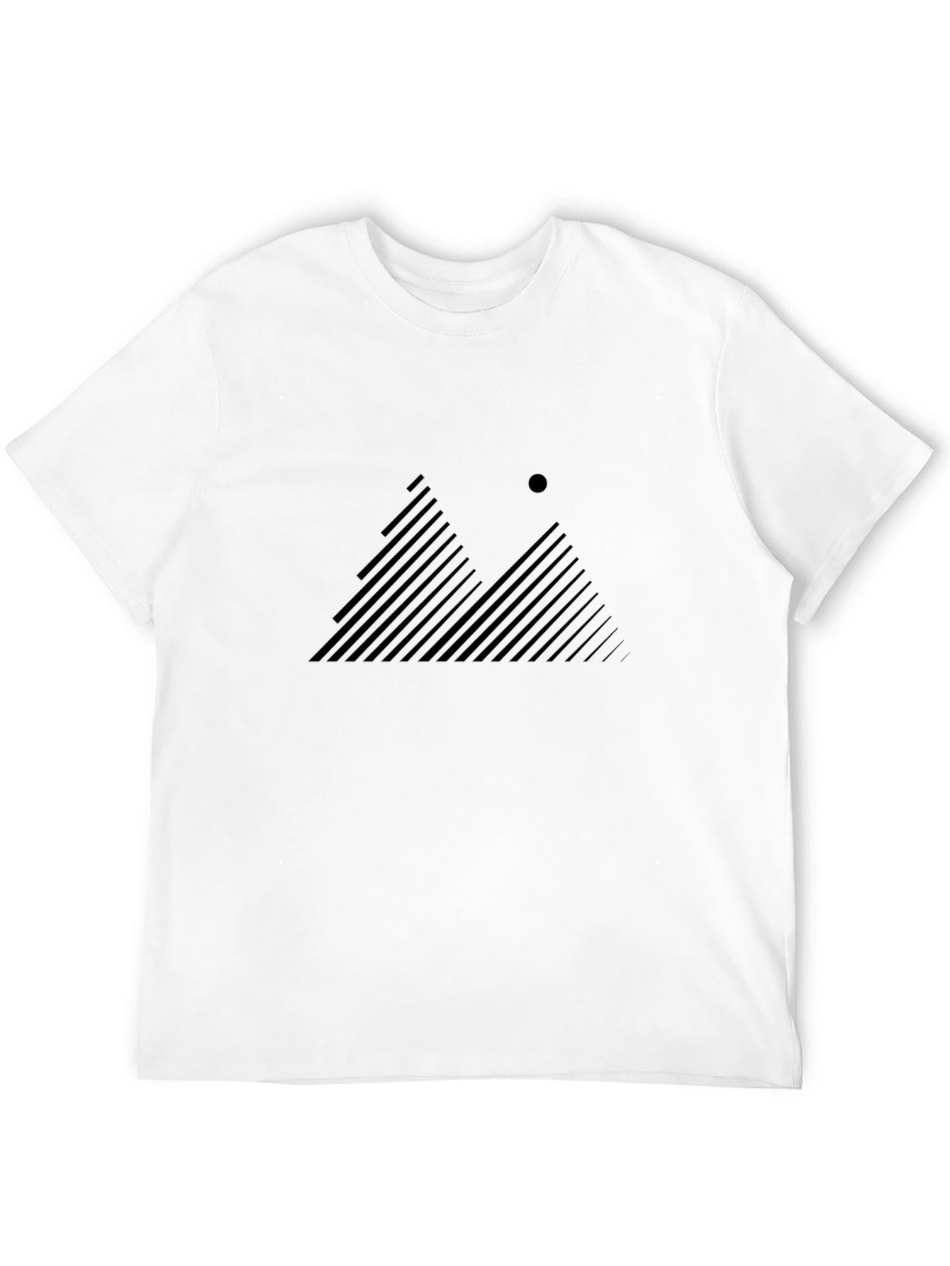 Modern Mountain Line Art Graphic Tee - Black